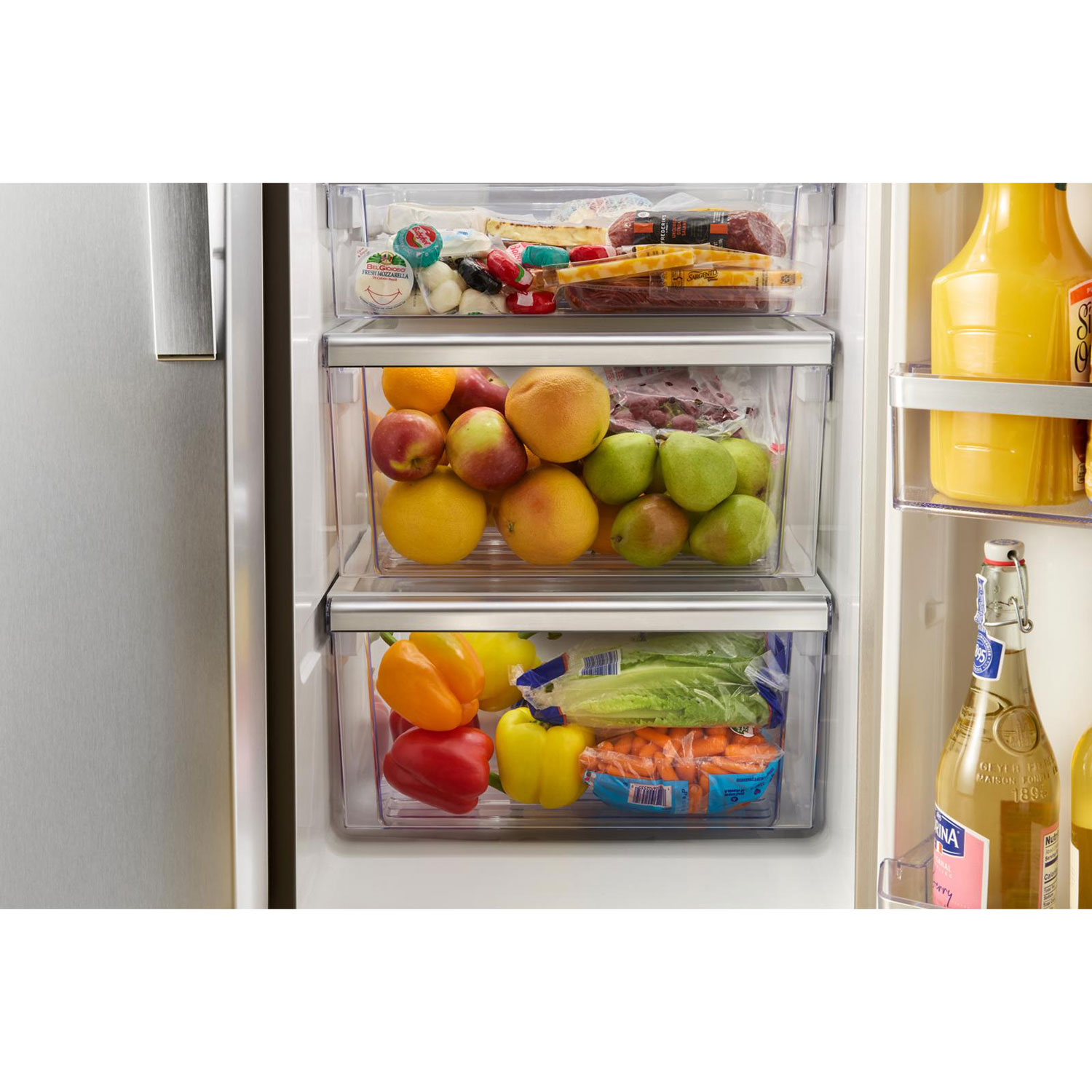 Whirlpool 36" 28.4 Cu Ft Side-By-Side Refrigerator w/ Water & Ice Dispenser - Fingerprint Resistant Stainless