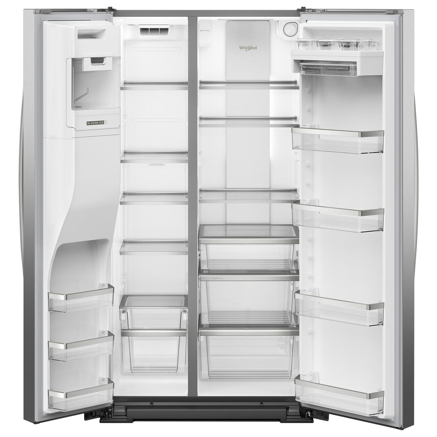 Whirlpool 36" 20.9 Cu Ft Side-By-Side Refrigerator w/ Water & Ice Dispenser - Fingerprint Resistant Stainless