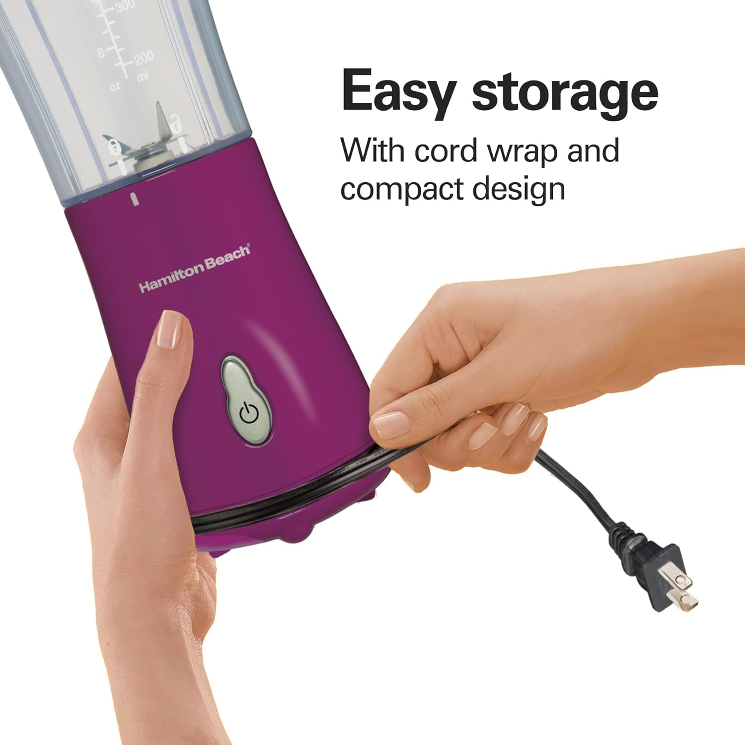 Hamilton Beach® Personal Blender with Travel Lid, 14 oz, Raspberry, 51131G