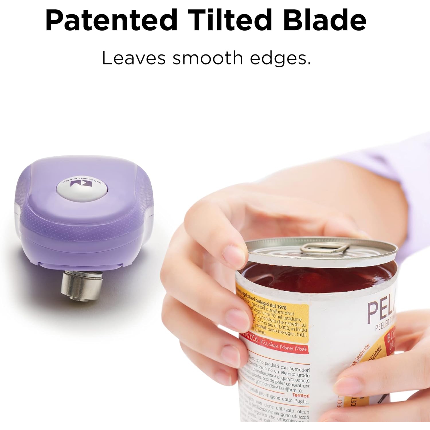 One Touch Can Opener: Open Cans with Simple Press of A Button - Auto Stop As Task Completes, Ergonomic, Smooth Edge, Food-Safe, Battery Operated Can