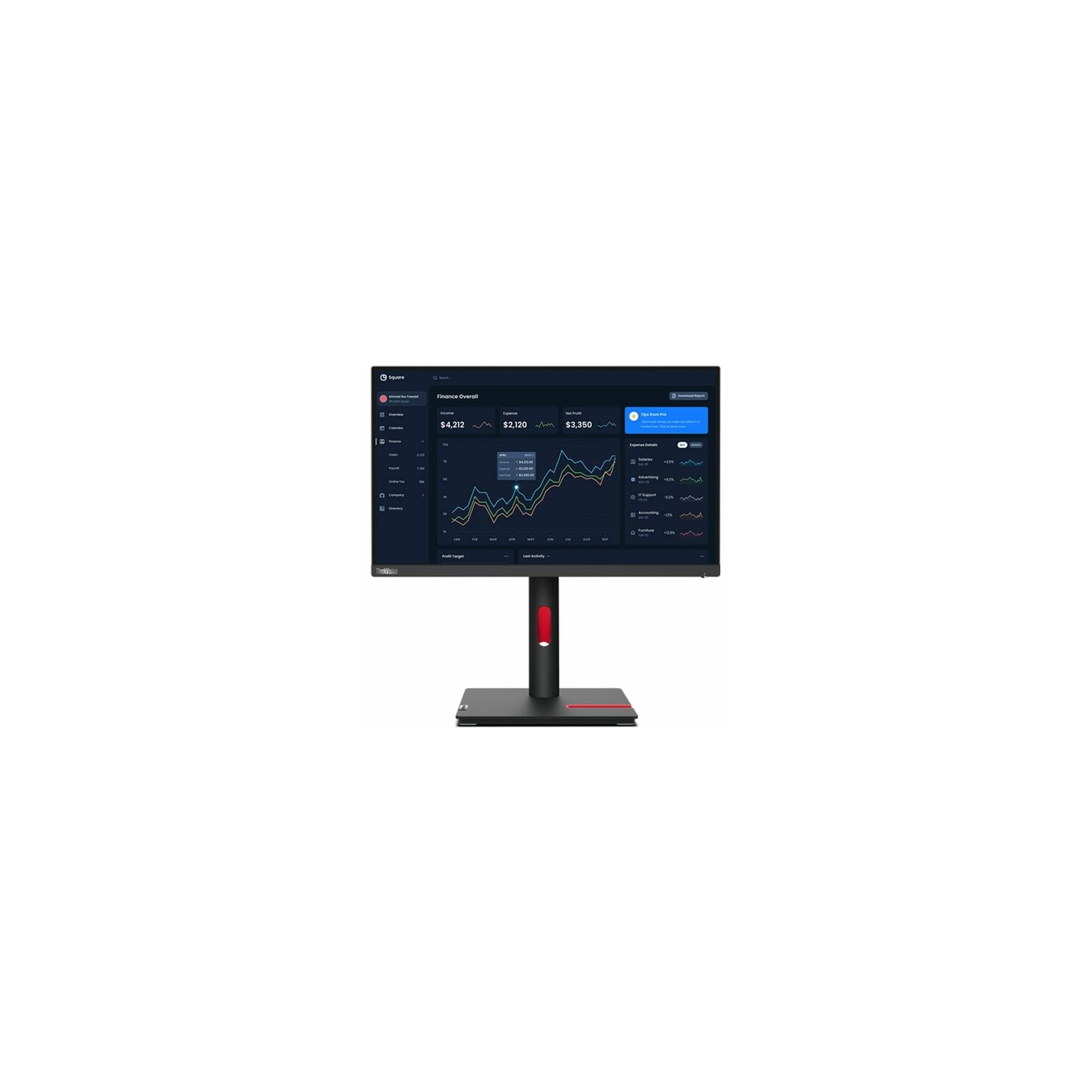 Lenovo ThinkVision 22" FHD 60Hz 4ms IPS LED Monitor - Raven Black