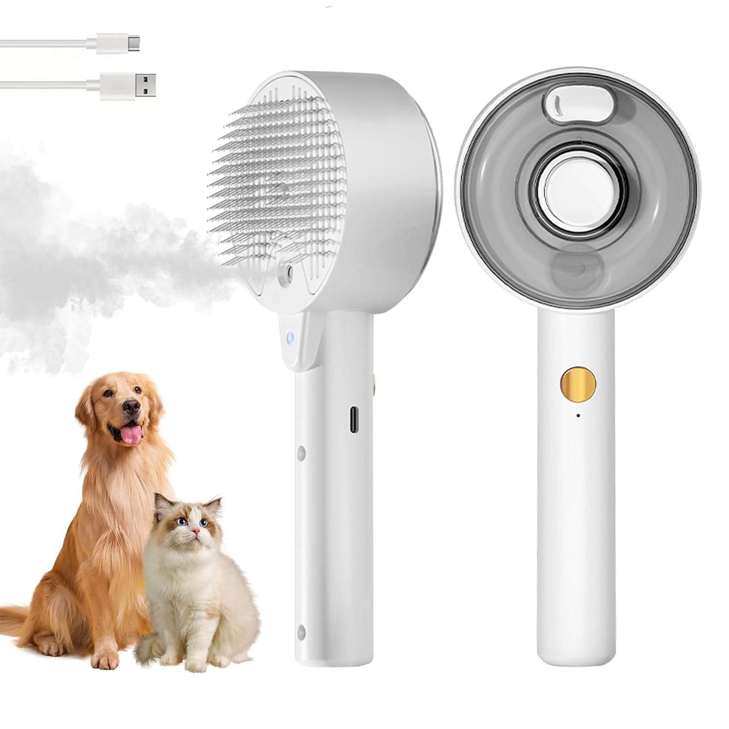 Steam Cat Brush,Spray Pet Grooming Brush & Hair Removal Comb for Indoor Cat Hair Removal,Massage Cleaning