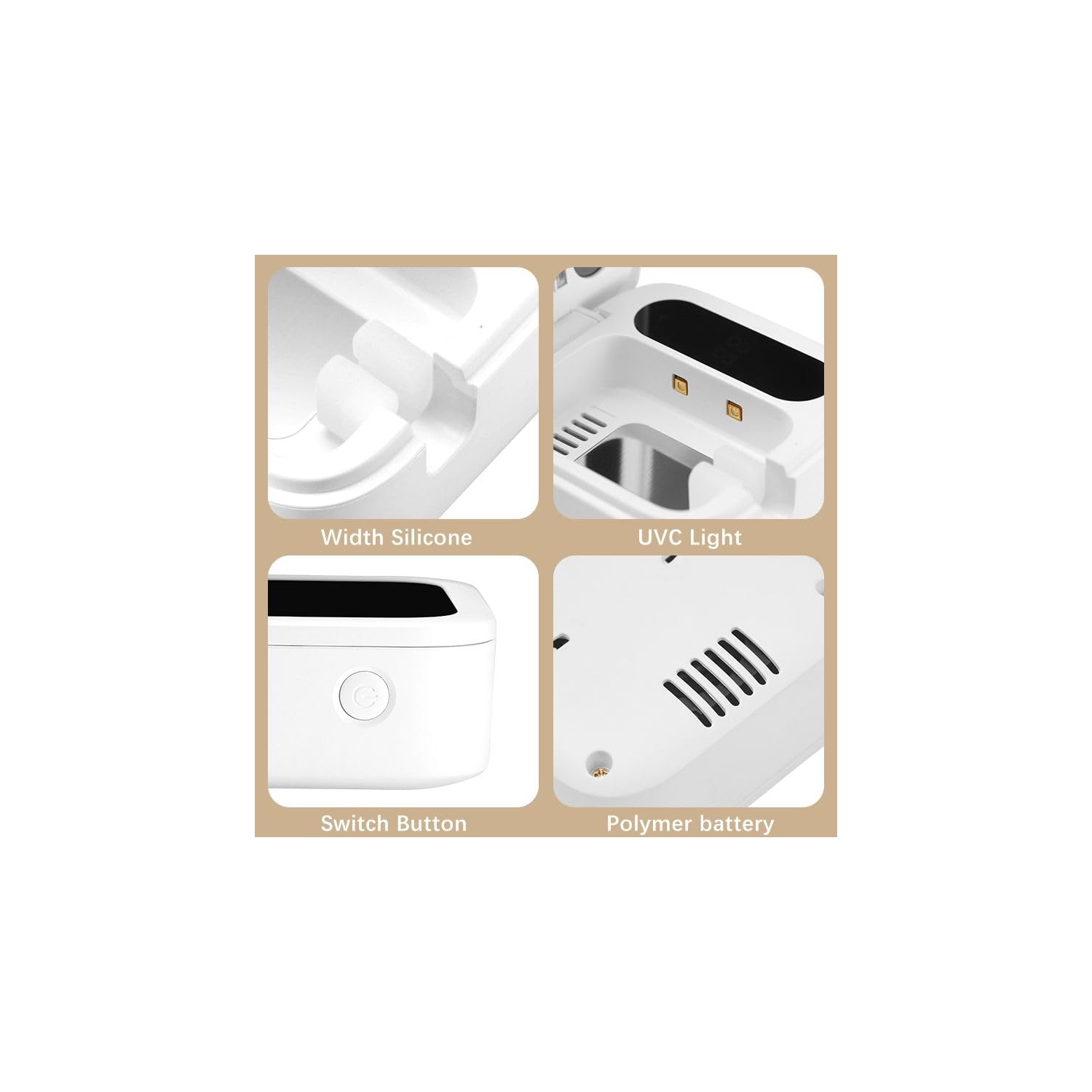 Brosse à dents portative Stérilisateur séchoir, boîte de brosses à dents fixes UV convenant à la maison et aux voyages