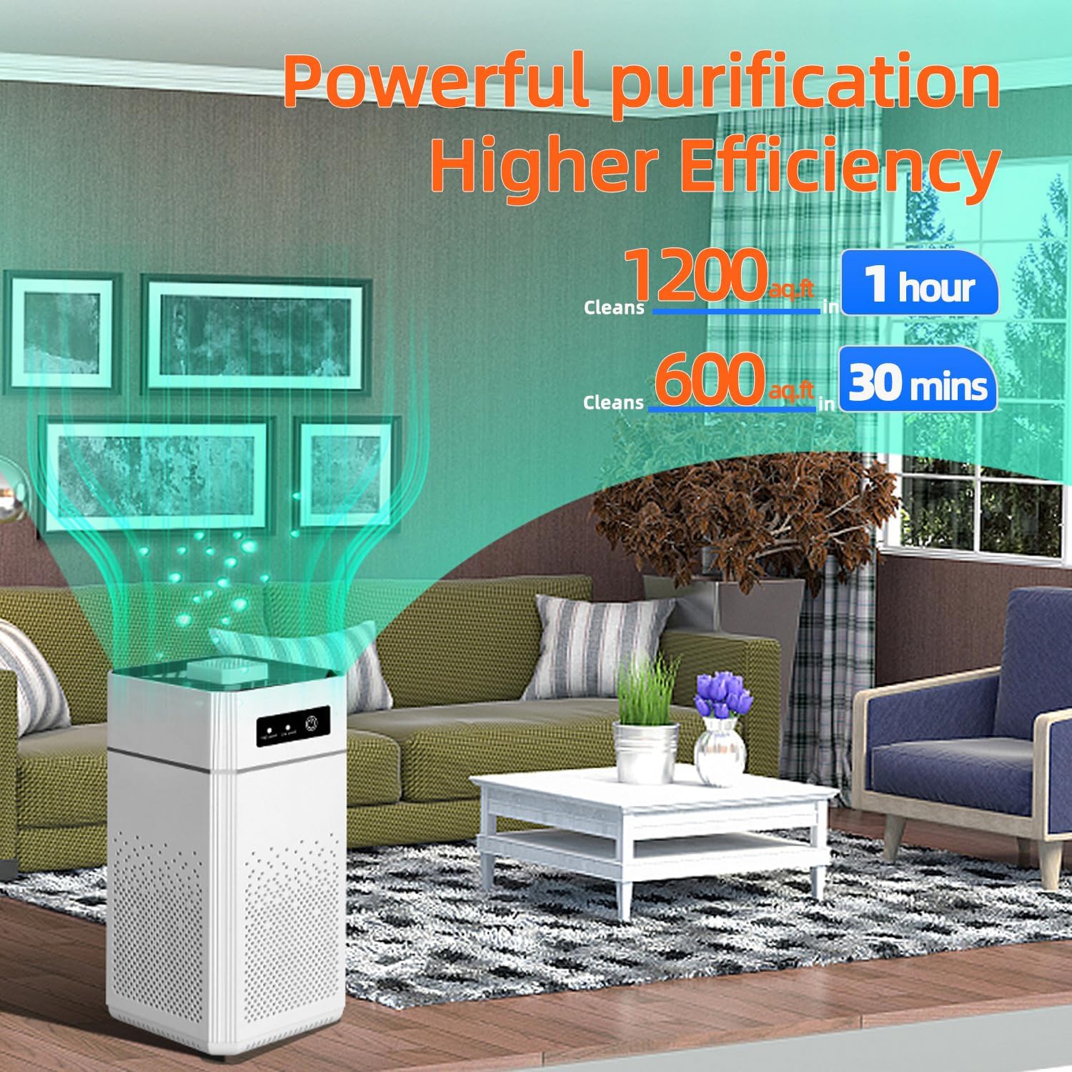 Air Purifier for Bedroom HEPA Air Purifier for Pet Smoke Pollen Dander Hair Smell Air Cleaner For Office Living Room
