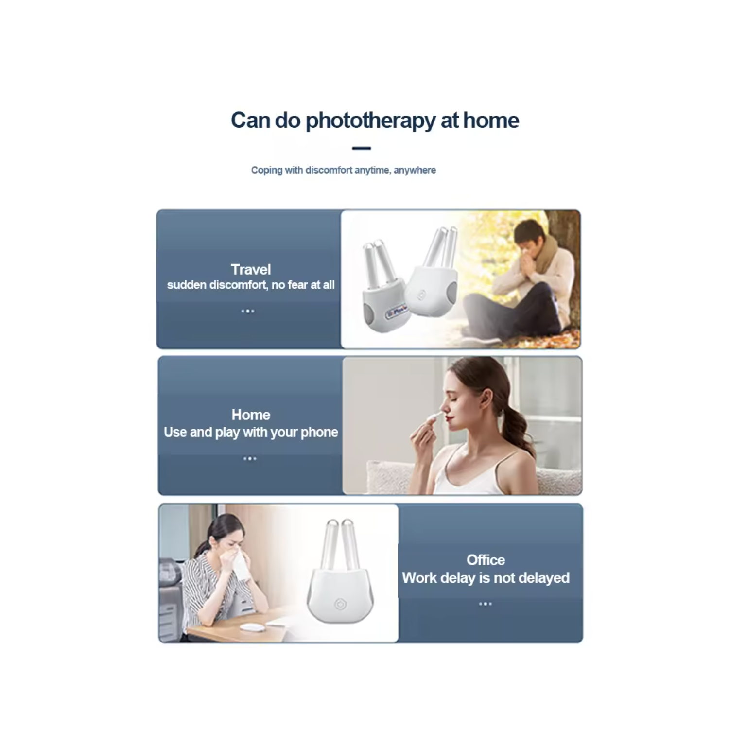 Thérapie nasale à lumière rouge pour nez Appareil de thérapie nasale à infrarouge rechargeable portative pour nez