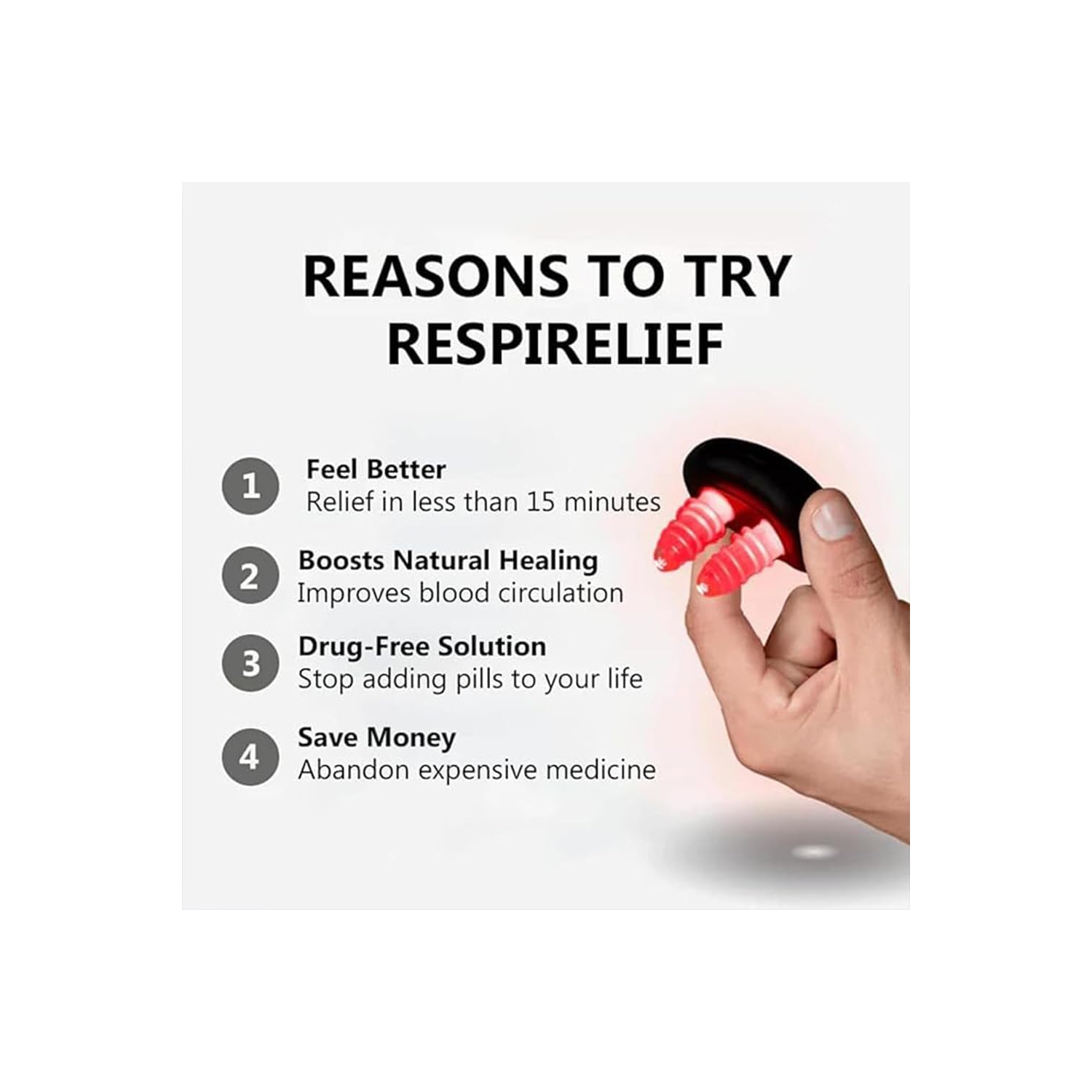 Dispositif de thérapie nasale Red Light Appareil apaisant nasal externe pour rhinite à lumière infrarouge