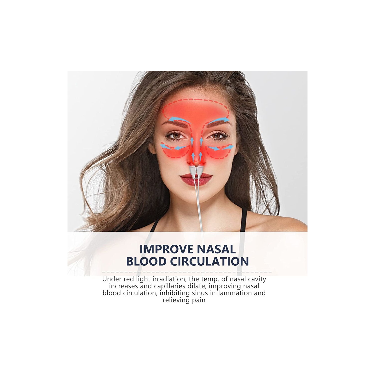 Red Light Nasal Therapy Device Portable Painless Rhinitis Machine Nasal Mucosa Repair Itching Device Relieves Sinus Pain
