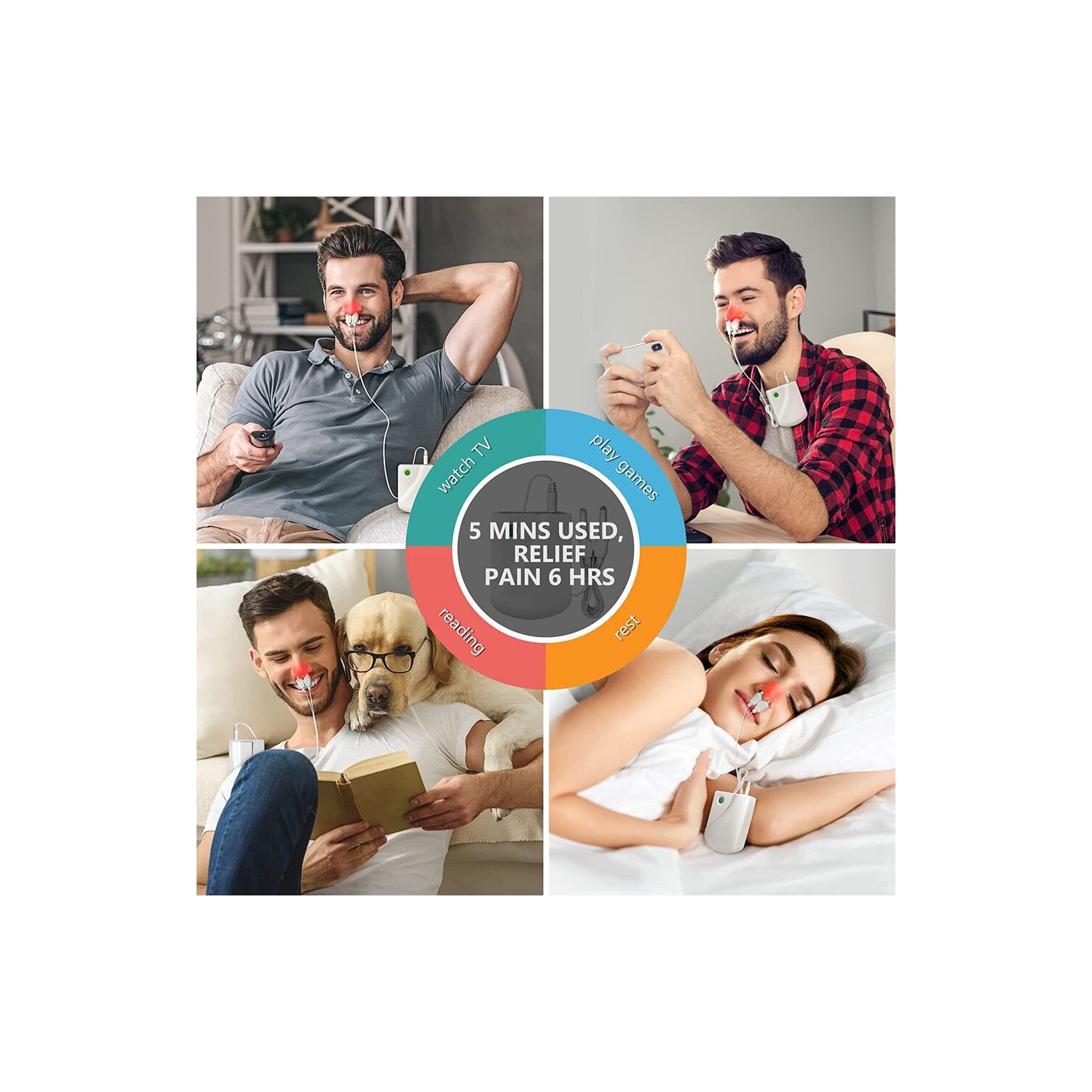 Red Light Nasal Therapy Device Portable Painless Rhinitis Machine Nasal Mucosa Repair Itching Device Relieves Sinus Pain