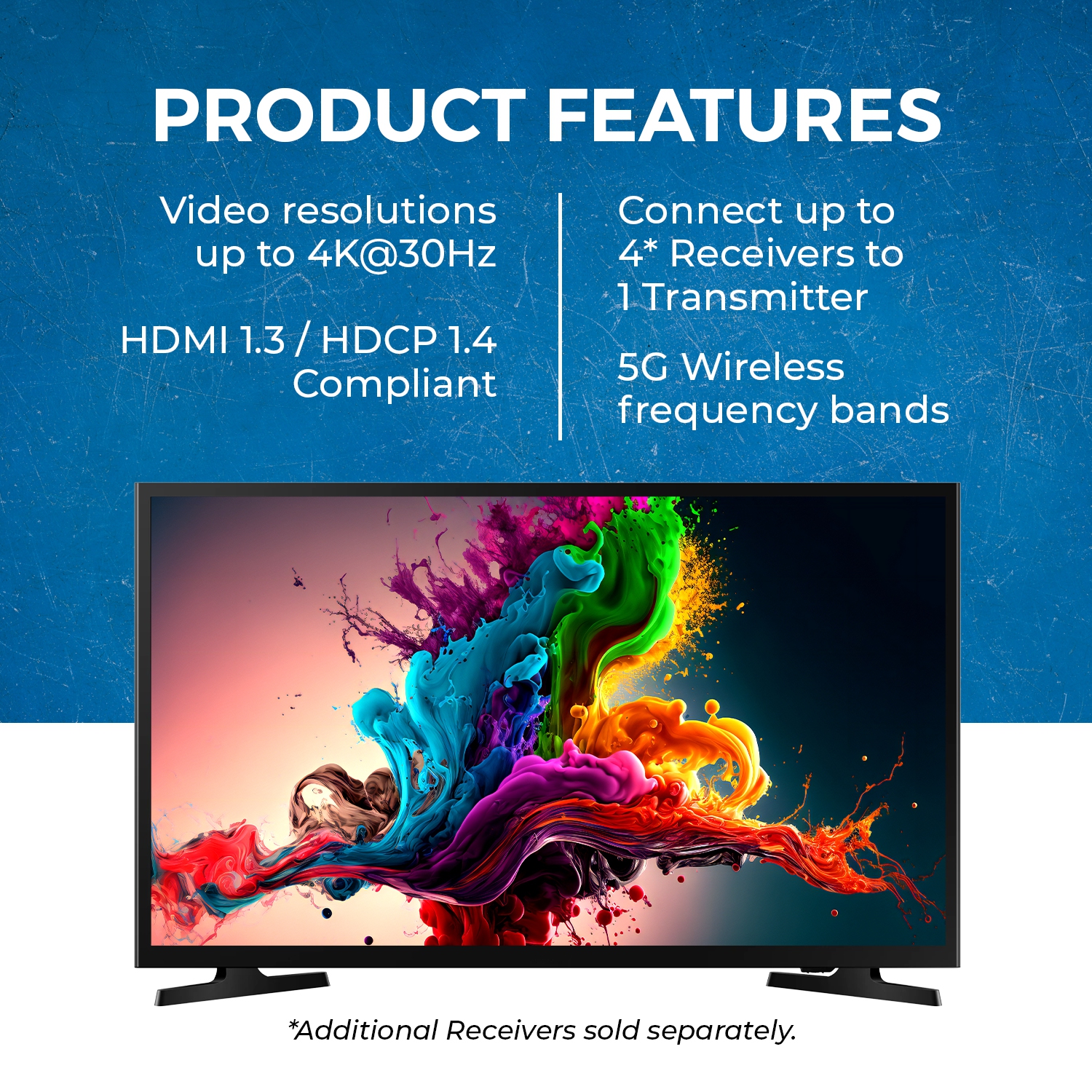 Prolongateur de portée HDMI sans fil 4K à 30 Hz d'OREI - 165&nbsp;pi (WUHD3-165-K)