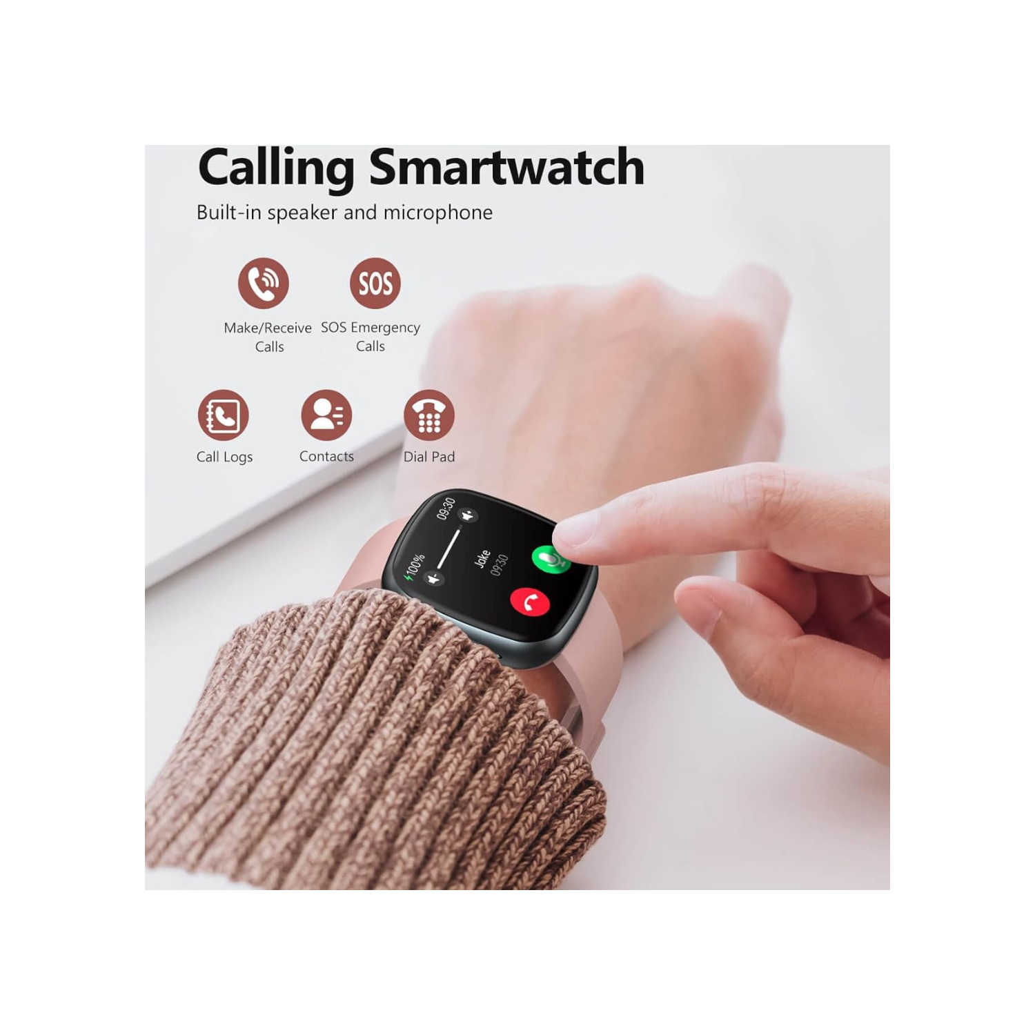 Smart Watch, 1.72" Smart Watch for Men Women, Fitness Tracker with 100+ Sport Modes, IP68 Waterproof, Heart Rate/Sleep/Spo2 Monitor, Activity Tracker