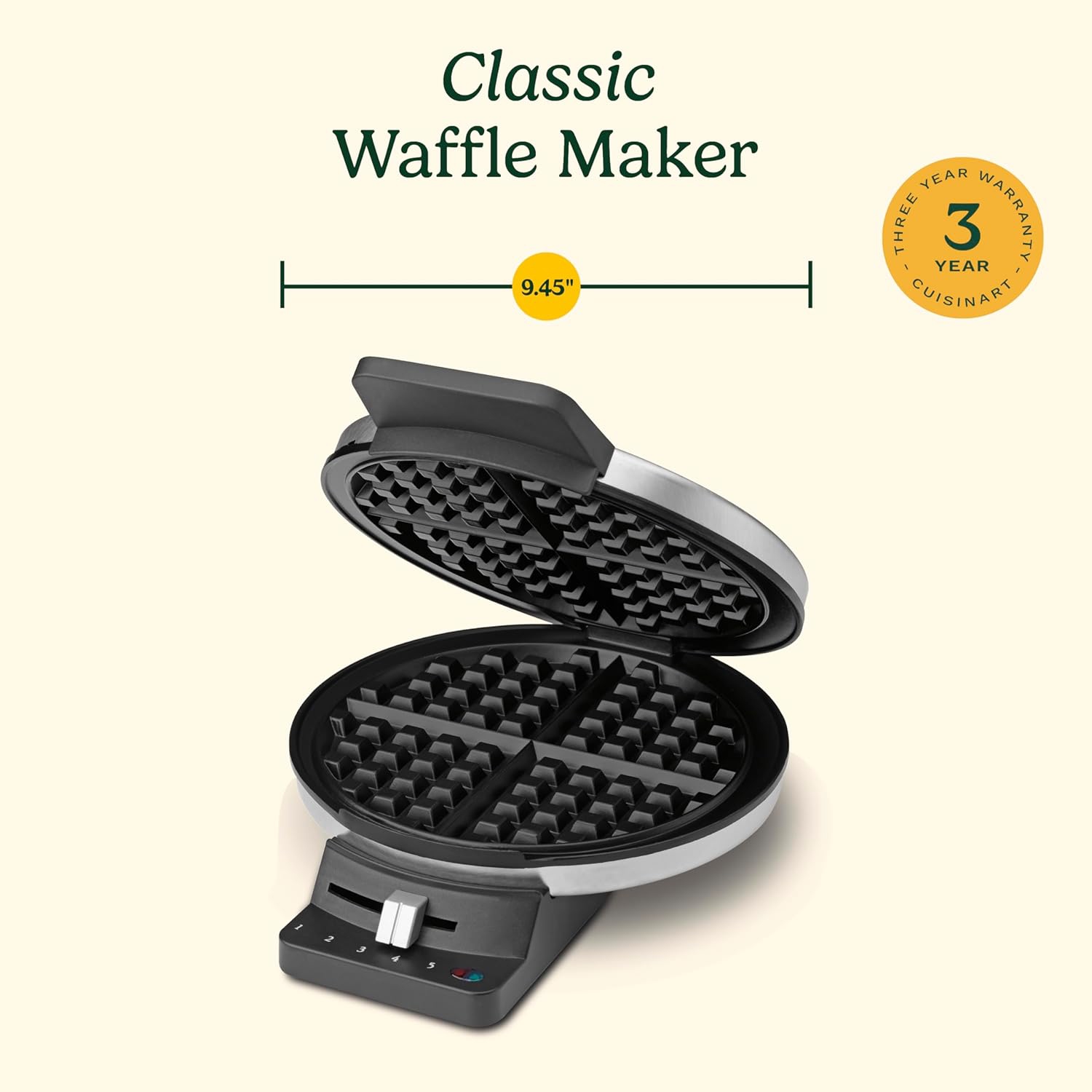 Cuisinart WMR-CA Round Classic Waffle Maker, Silver