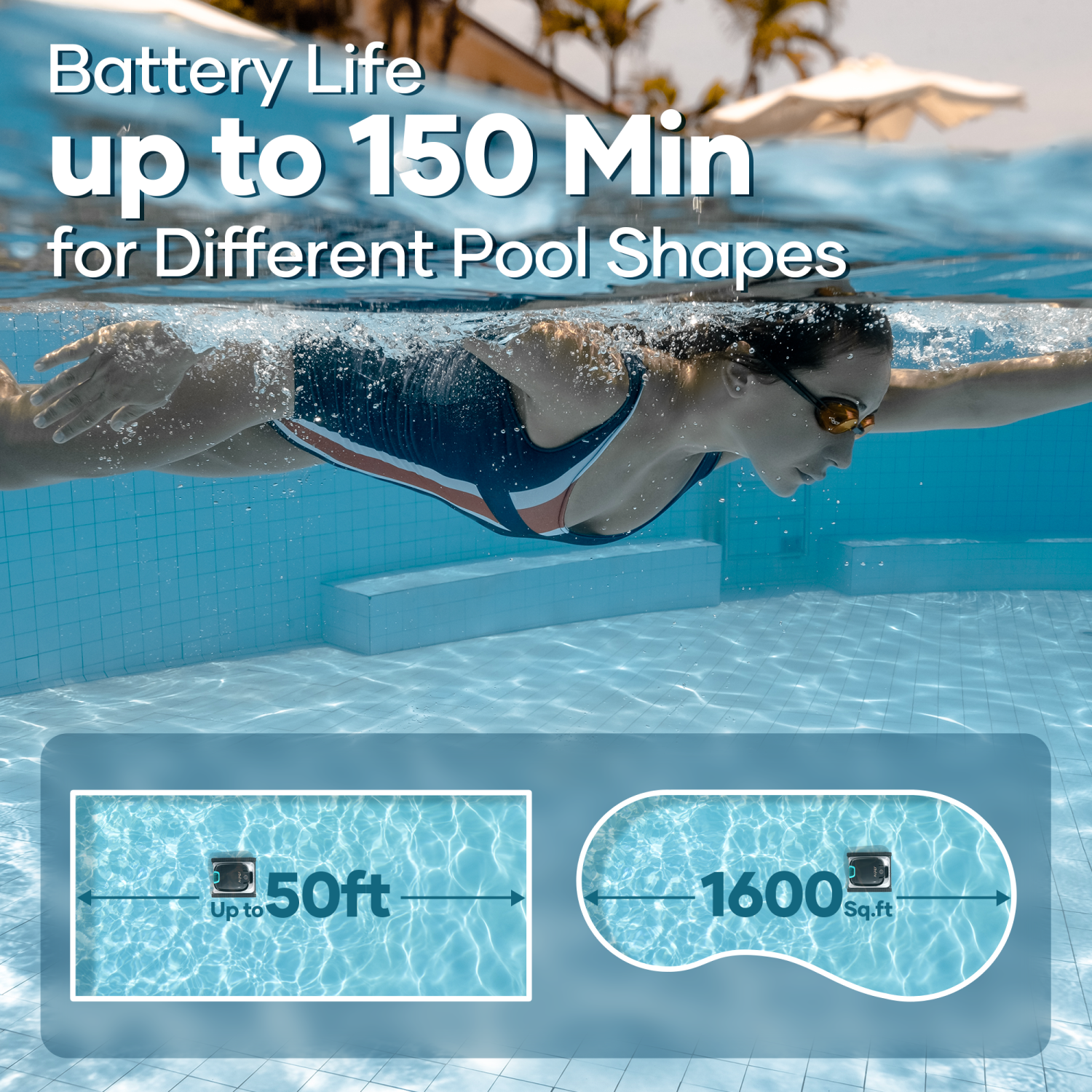 Aiper Scuba N1 Plus - Nettoyant robotique pour piscine avec filtration MicroMesh™ pour piscines creusées, chenilles Caterpillar et application mobile
