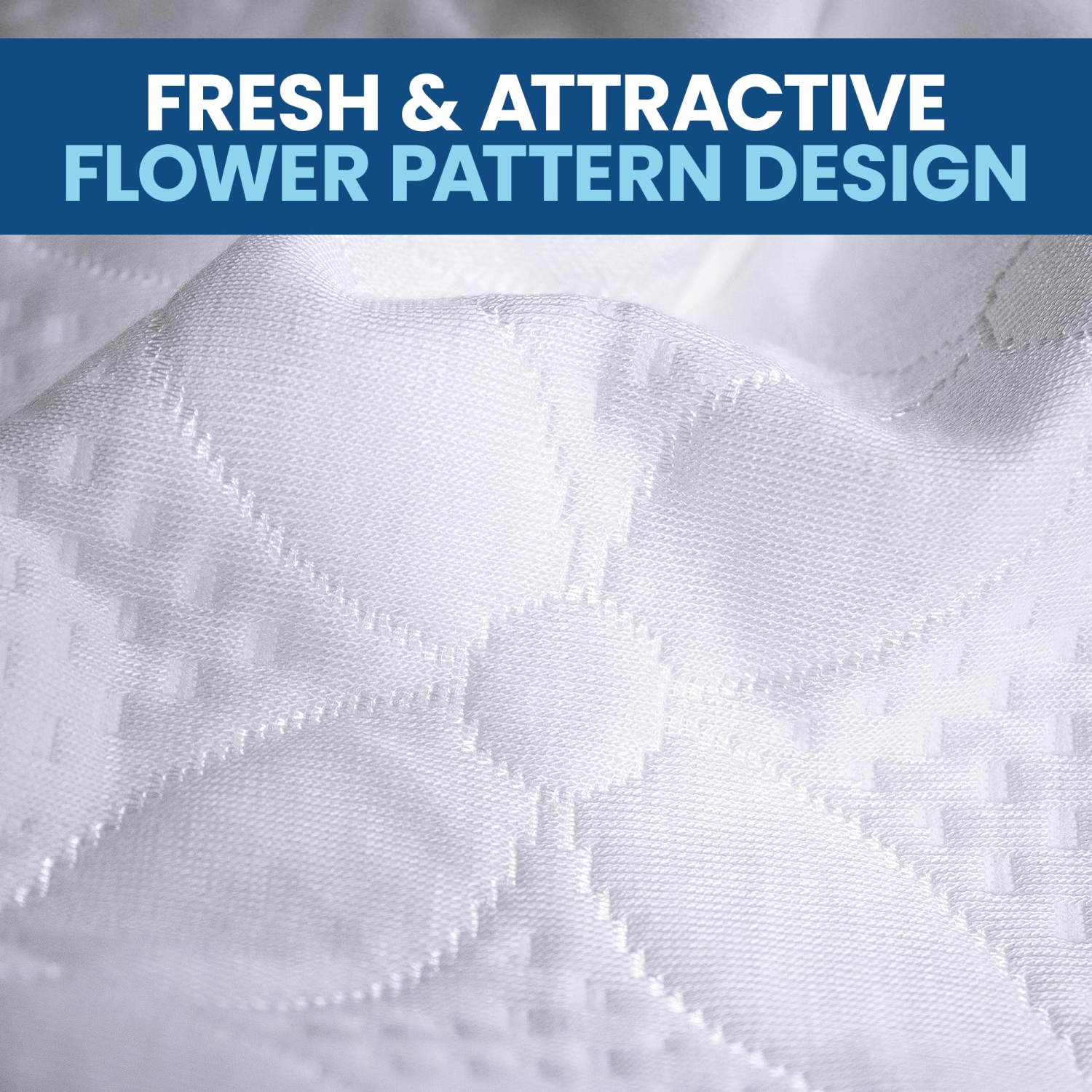 Canadian Linen Bamboo Viscose Waterproof Pillow Protector Zipper Closure Flower Design 20"x30" Queen, 2 pack Soft Absorbent Breathable Cooling Fabirc