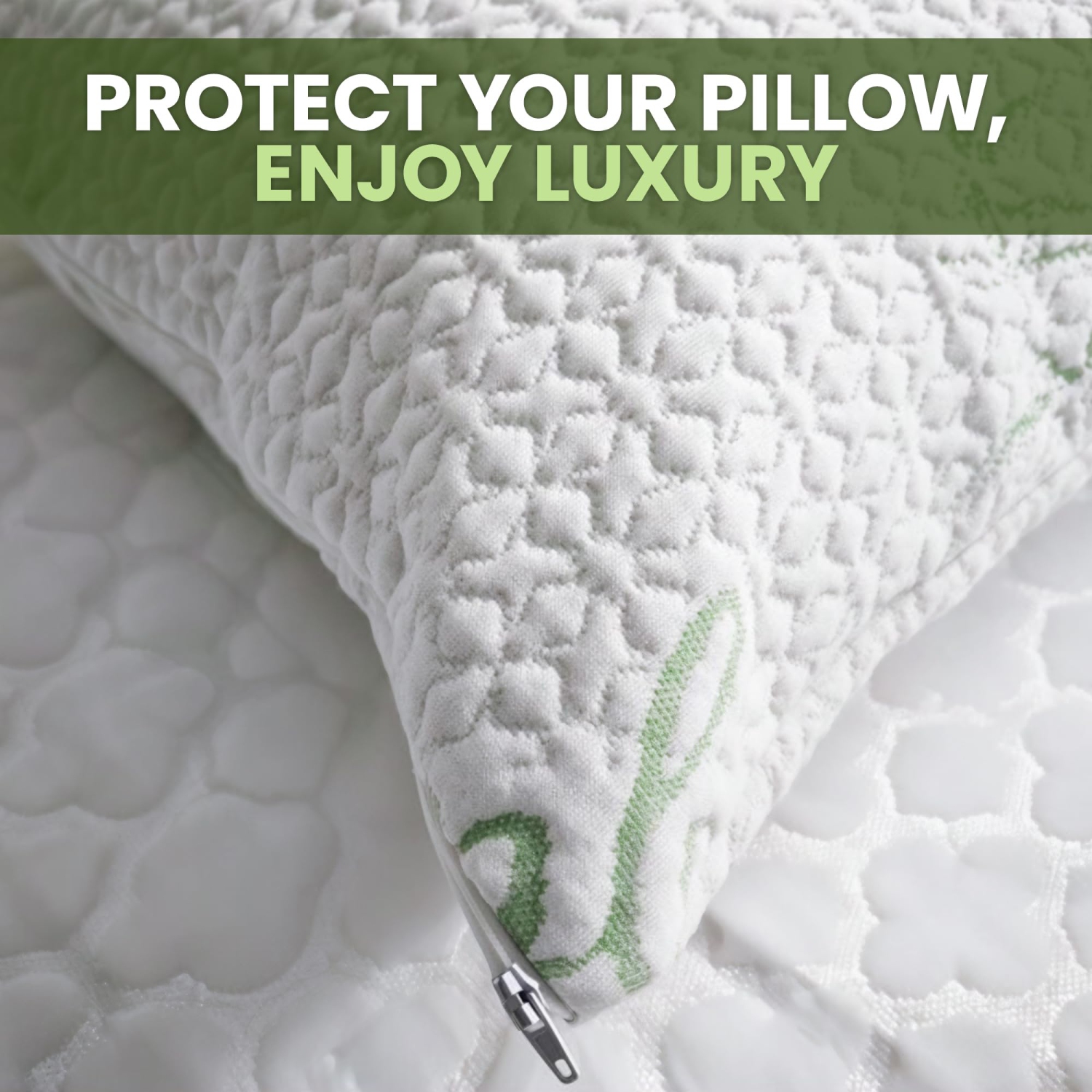 Canadian Linen Bamboo Viscose Waterproof Pillow Protector Zipper Closure Tree Design, 20"x36" King, 2 Pack, Soft Absorbent Breathable Cooling Fabirc