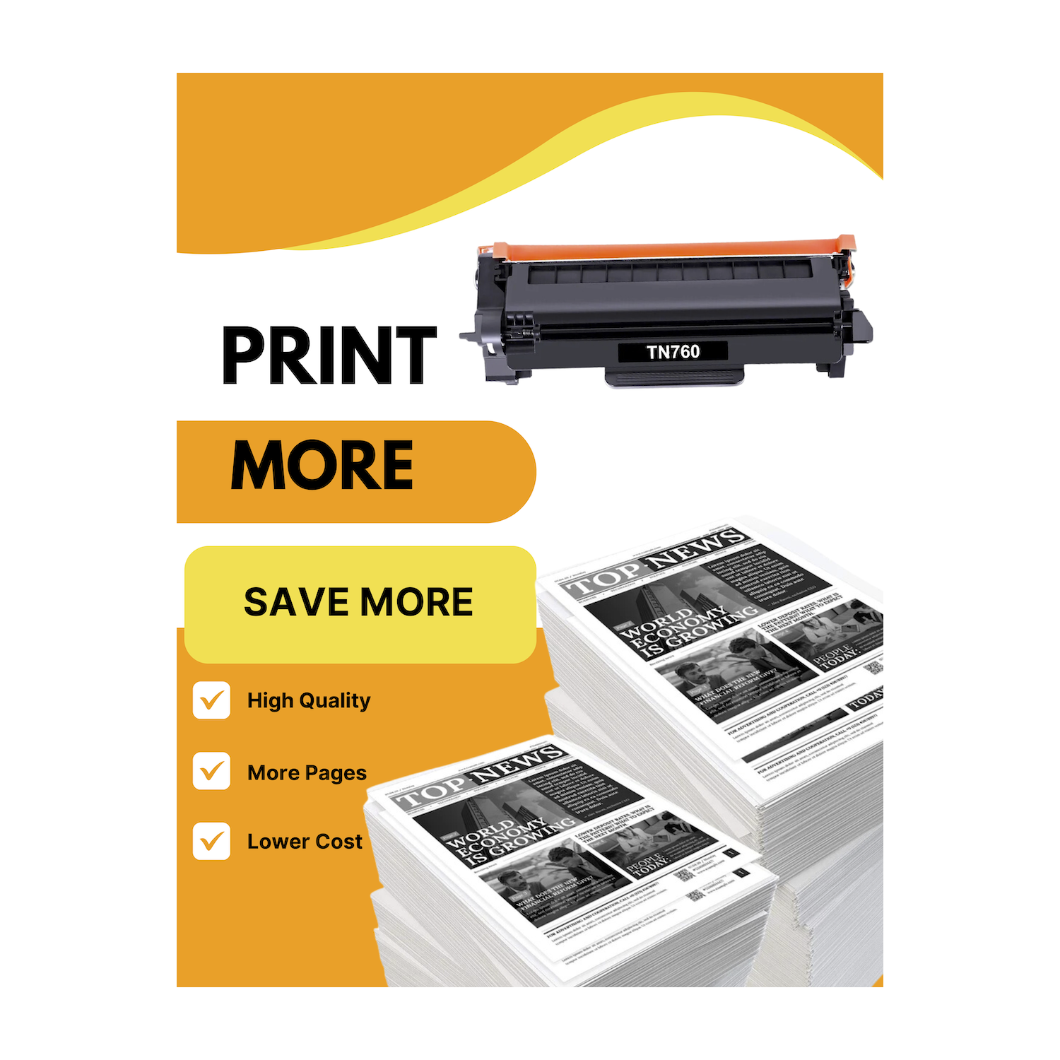 StarInk Compatible Brother TN760 Toner Cartridge Black With Chip 3K