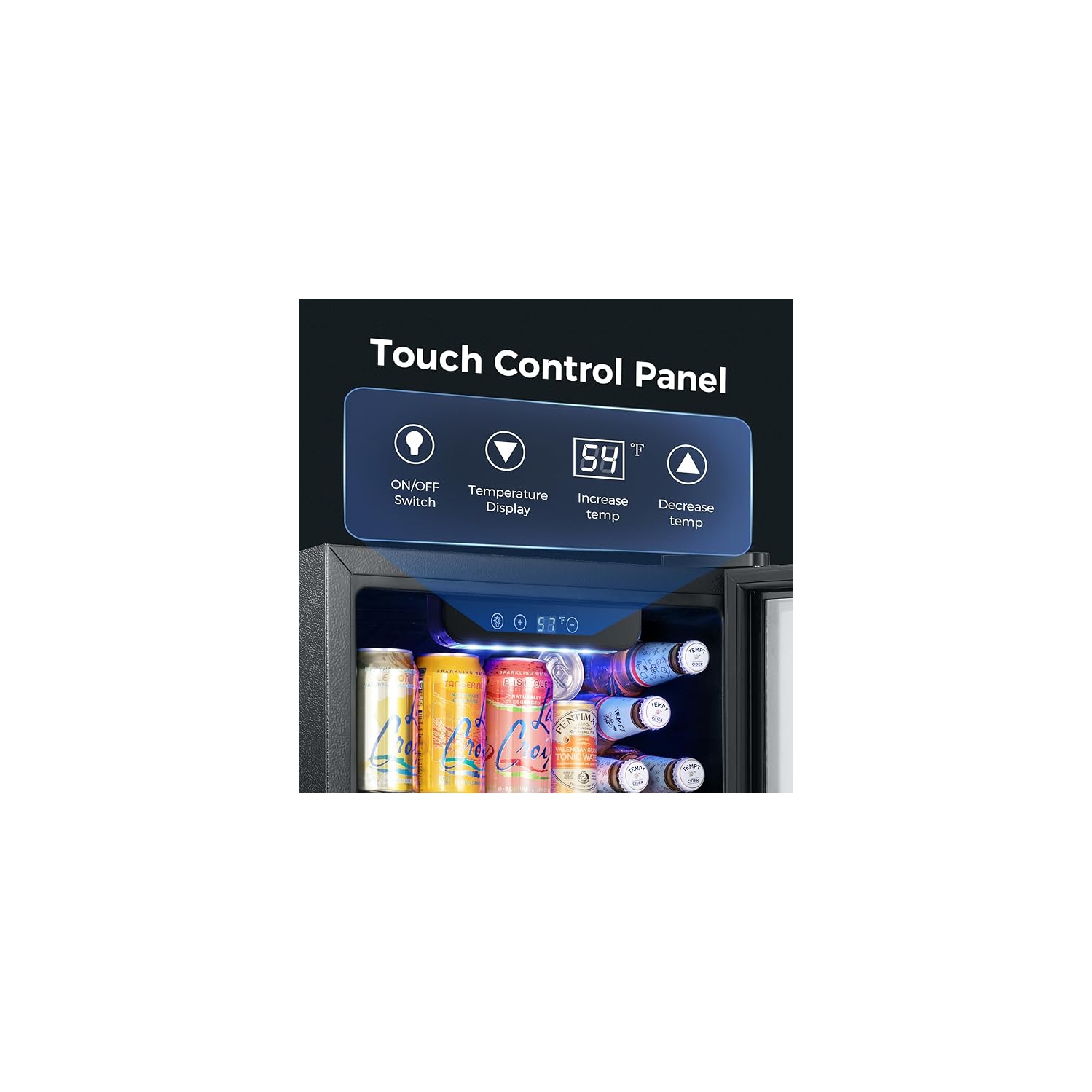 Kismile 1.3 Cu.ft Beverage Refrigerator and Cooler, 12 Bottle 48 Can Mini Fridge Glass Door, Small Drink Dispenser Cooler for Home, Office, Bar -