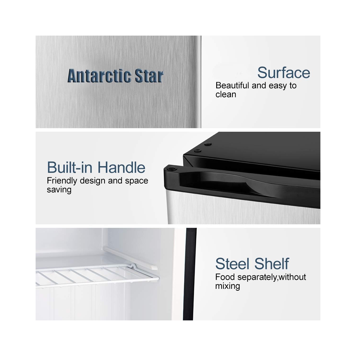 Kismile Small Freezer Upright, 3.0 Cu. ft Mini Freezer with Adjustable Thermostat, Removable Shelves, Reversible Single Door, for Home/Dorms -