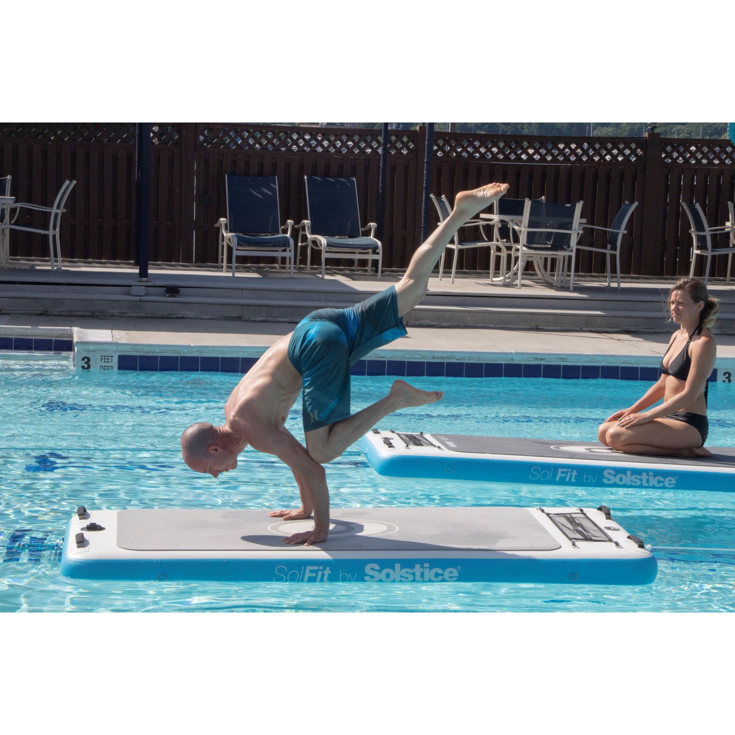 Inflatable Sol-Fit Aquatic Yoga Board Fitness Mat - 94"
