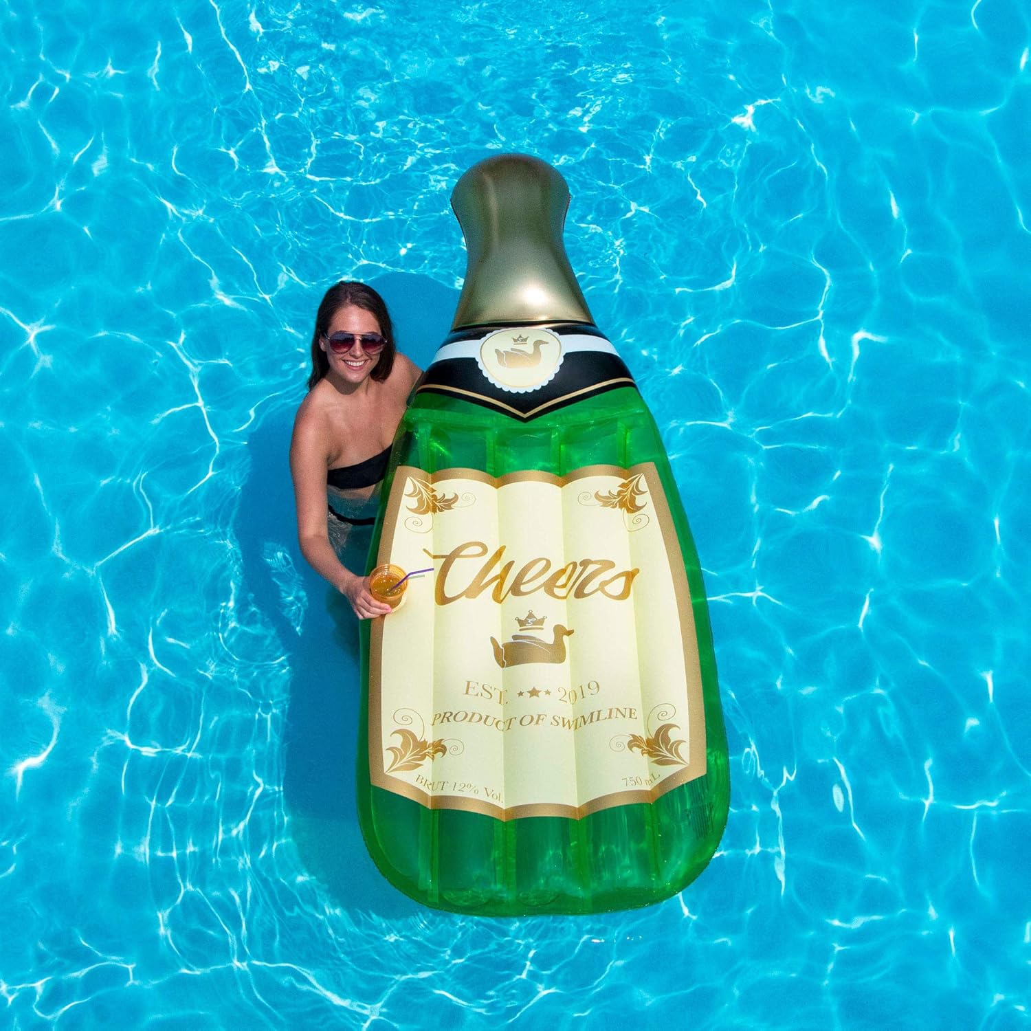 Inflatable Cheers Bubbly Champagne Pool Lounger - 86"