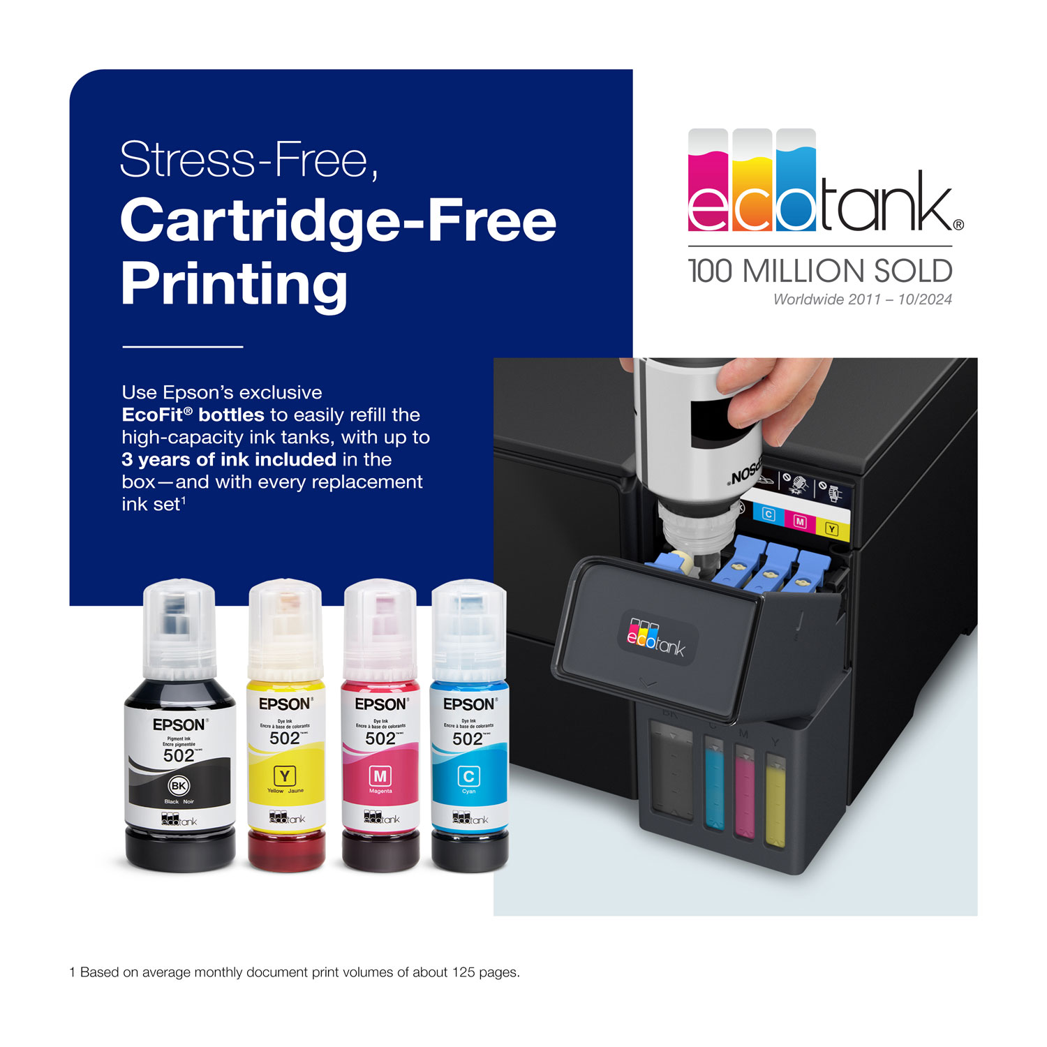 Epson EcoTank ET-2980 Wireless All-In-One Supertank Inkjet Printer - Black