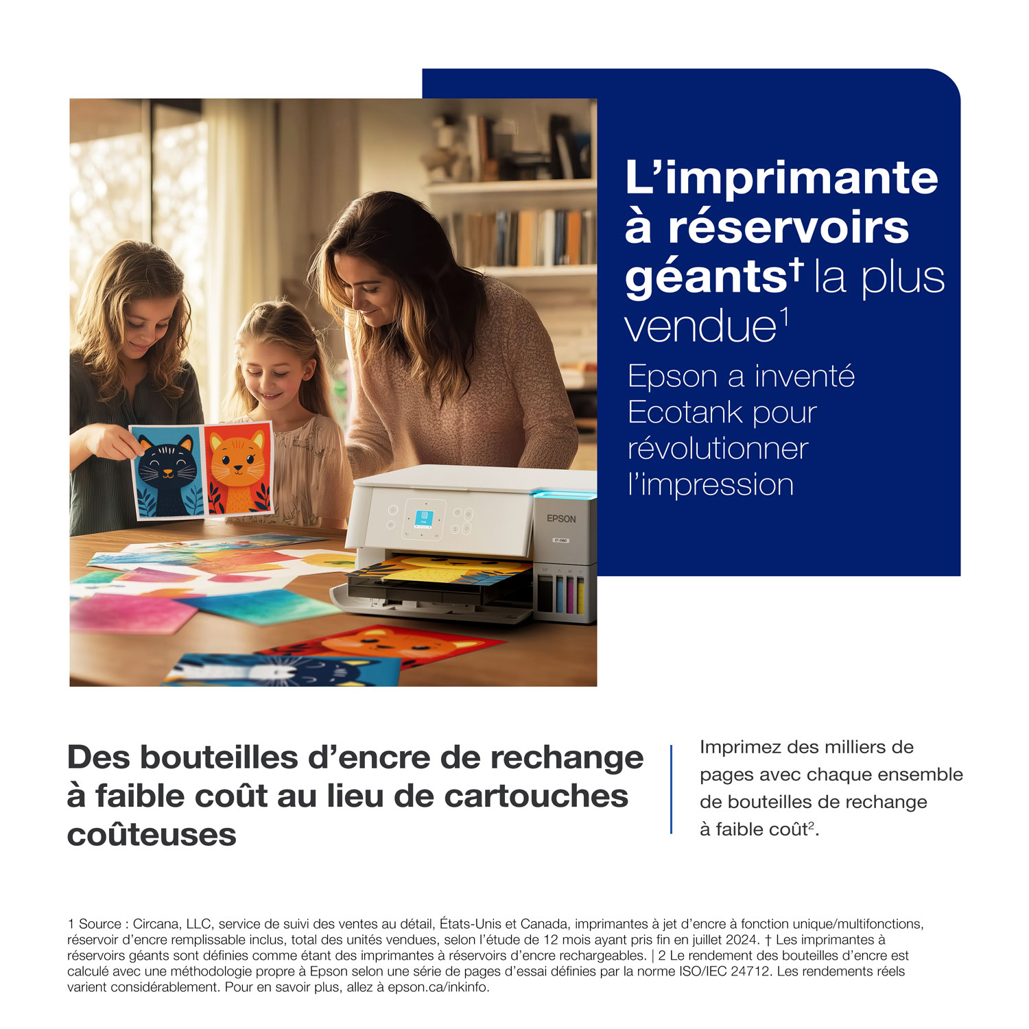 Imprimante à jet encre tout-en-un sans fil Supertank EcoTank ET-2980 d'Epson - Blanc