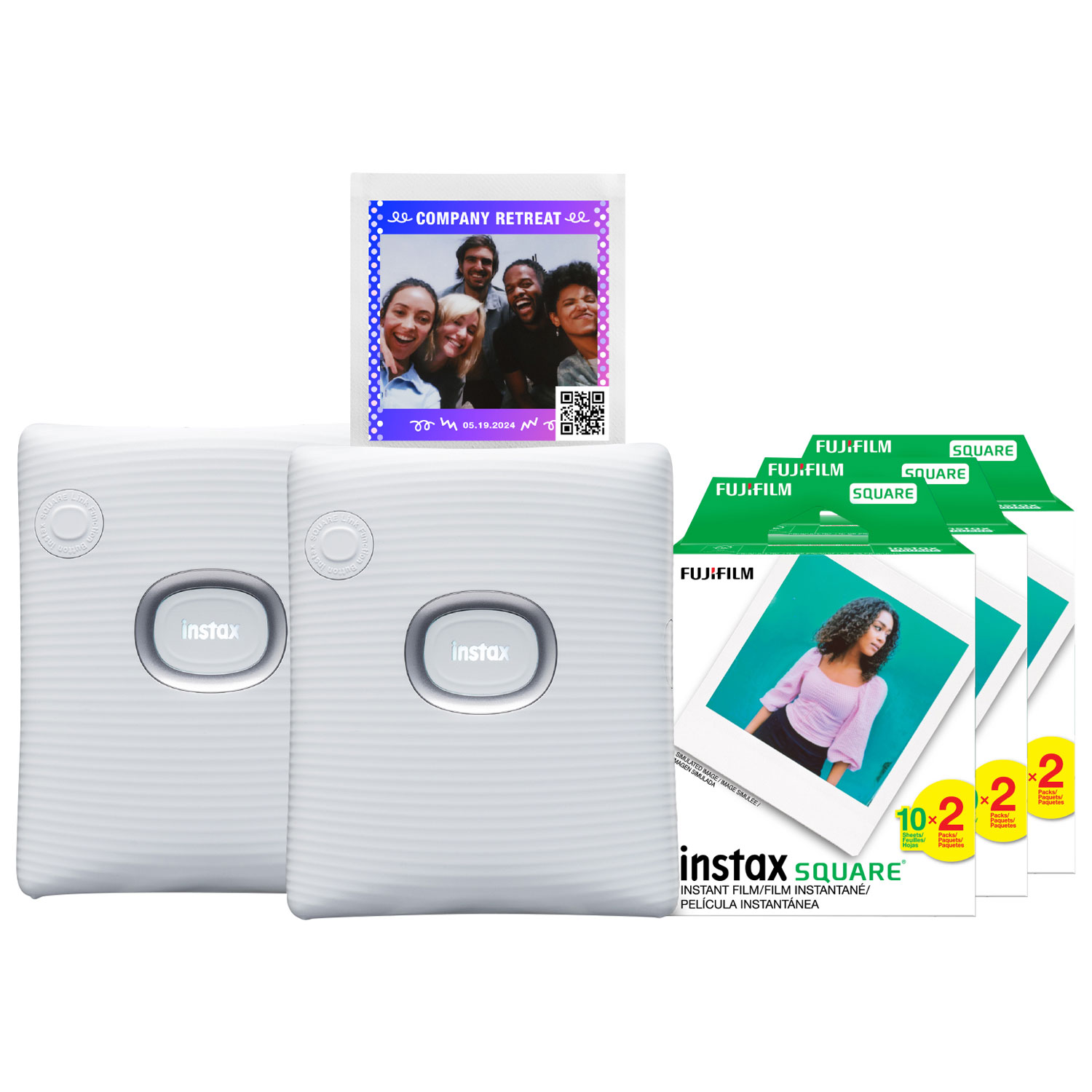 Fujifilm Instax Square Link Printer Biz Bundle