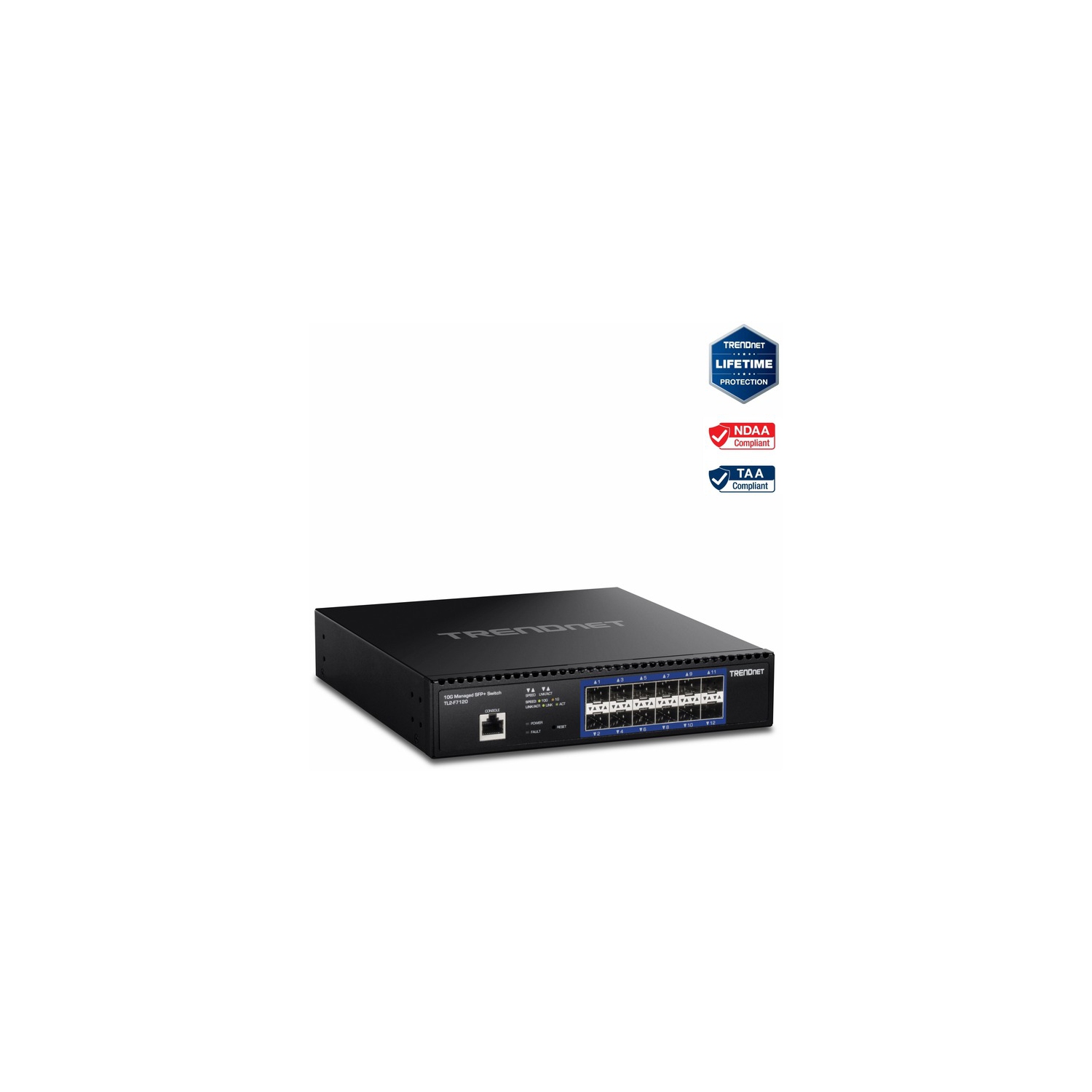 TRENDnet TL2-F7120 12-Port 10G Layer 2 Managed SFP+ Switch