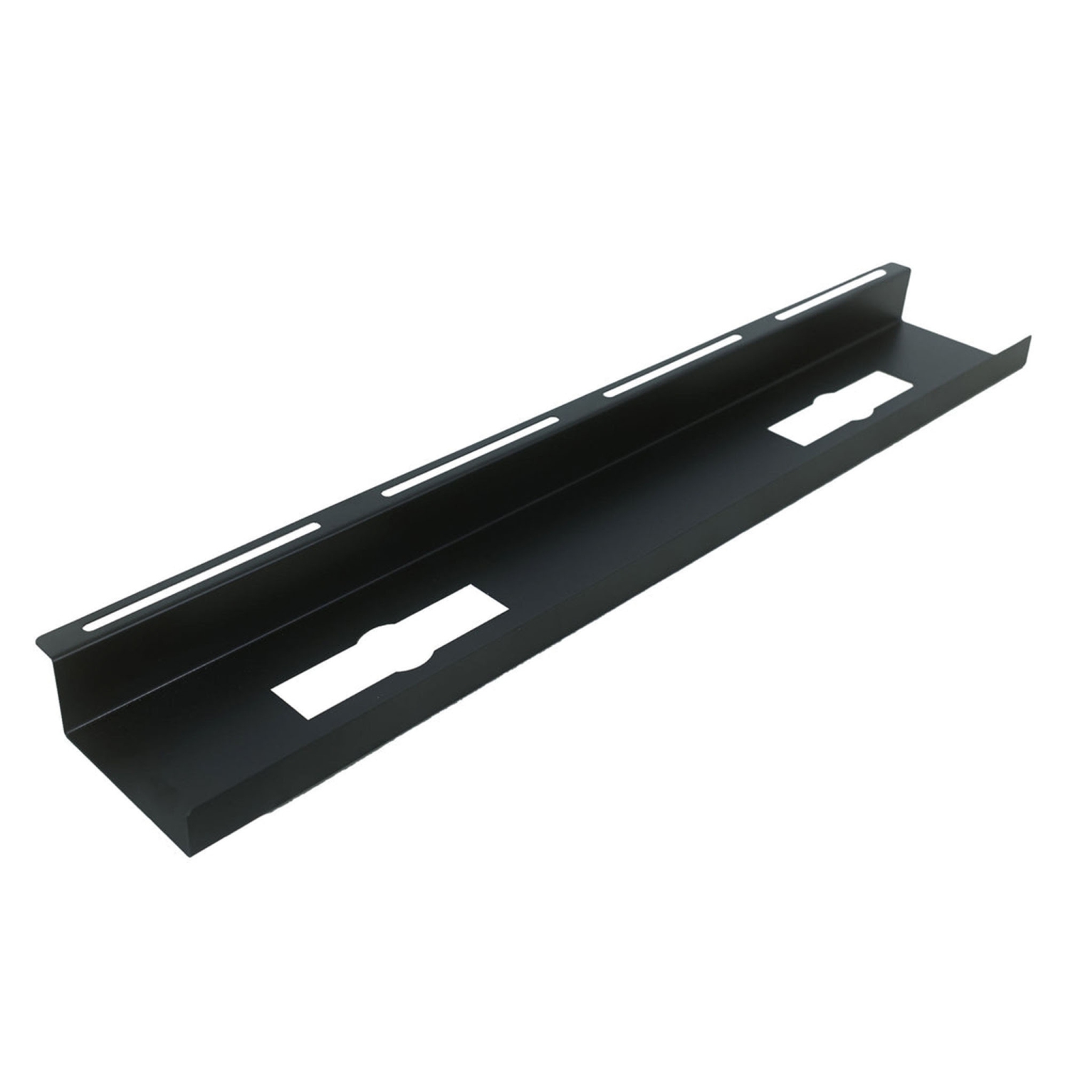 MotionGrey Under Desk Cord Management Cable Tray Organizer for Work Computer Tables, Home and Office Sit-Stand Desks - Black Color