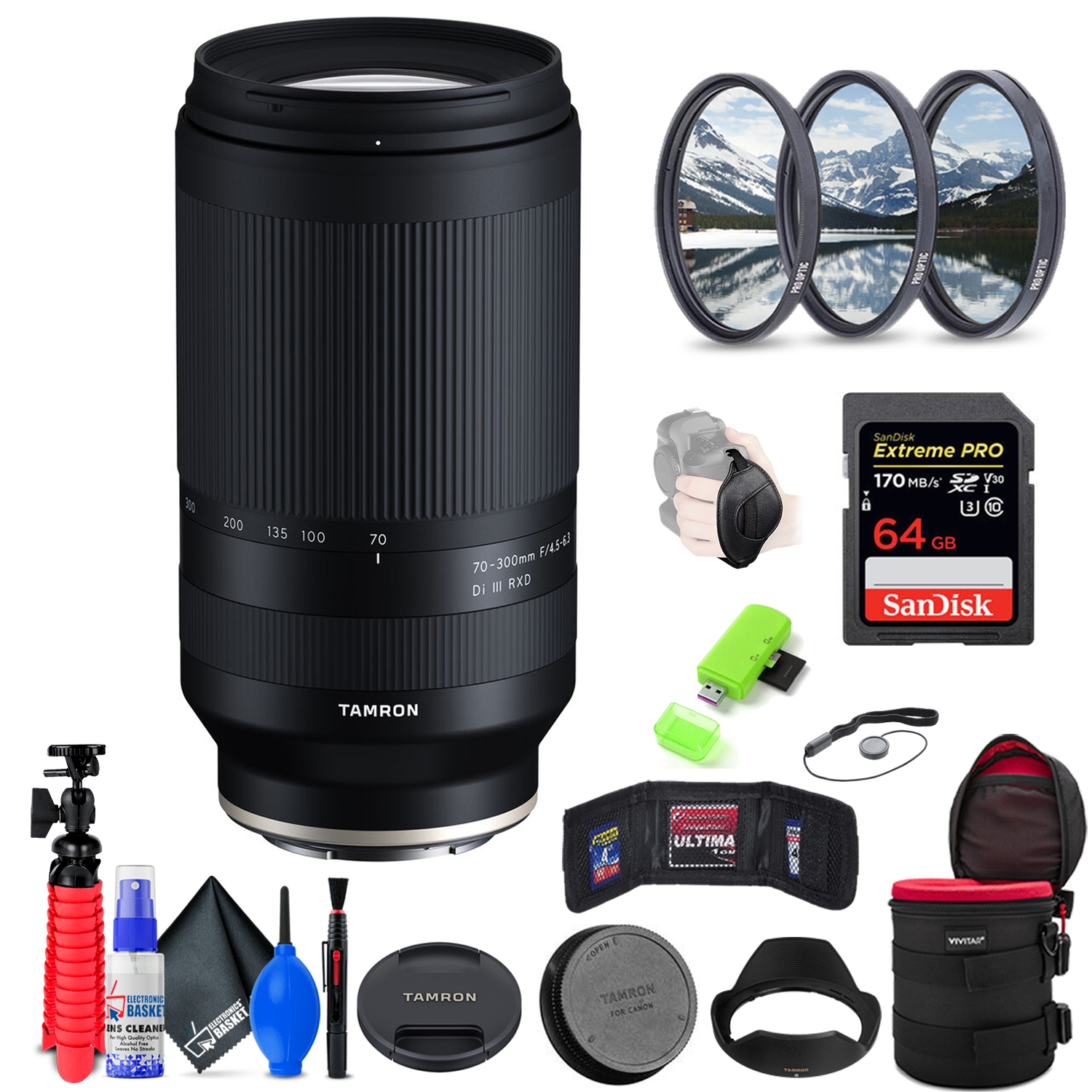 Tamron 70-300mm f/4.5-6.3 Di III RXD Lens for Sony E + Accessories