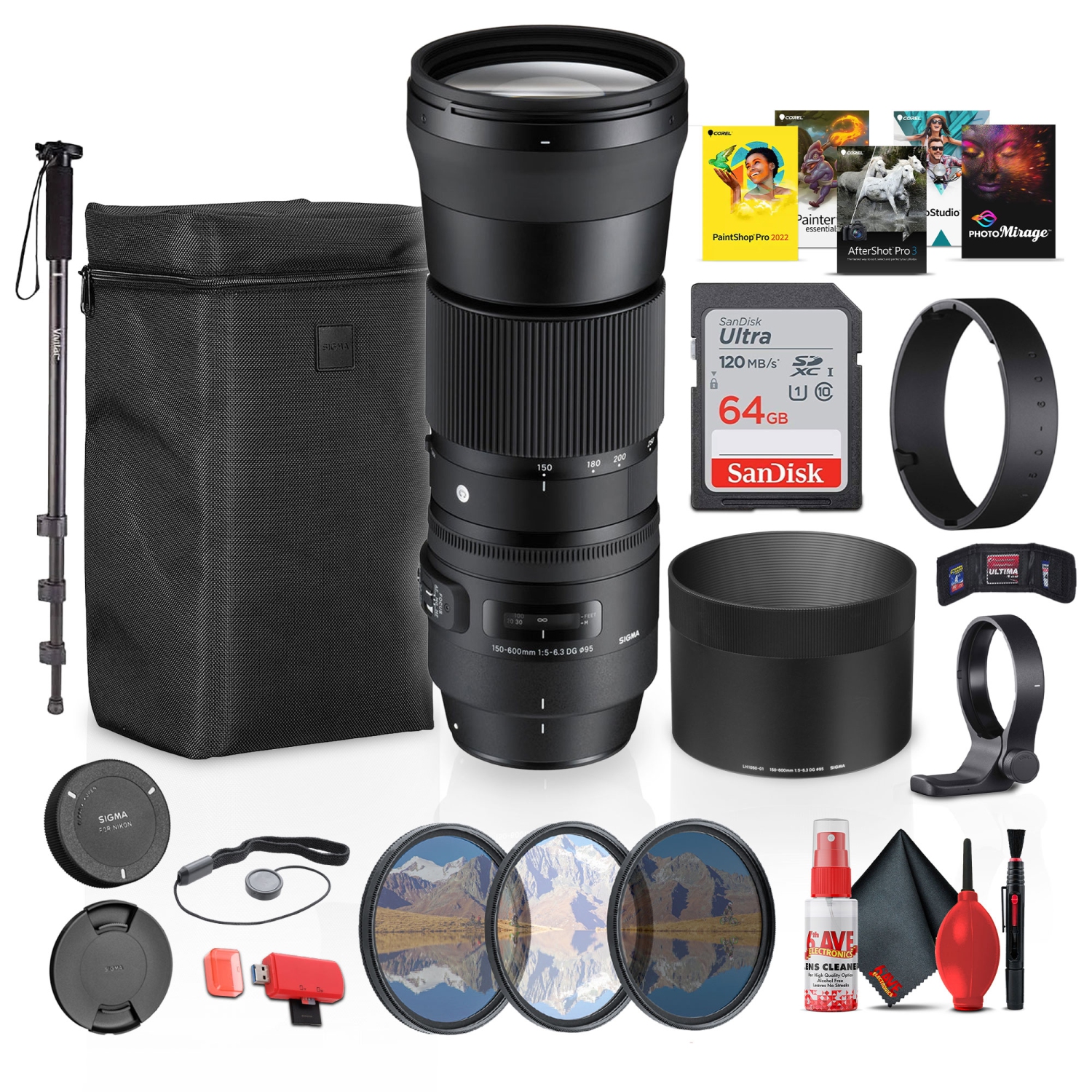 Sigma 150-600mm F5-6.3 DG Contemporary Nikon Mount Bundle