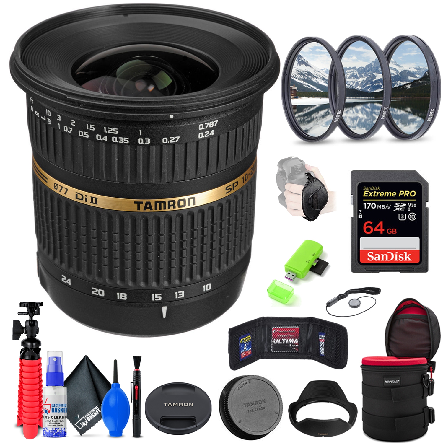 Tamron SP AF 10-24mm f / 3.5-4.5 DI II Lens For Sony + Accessories