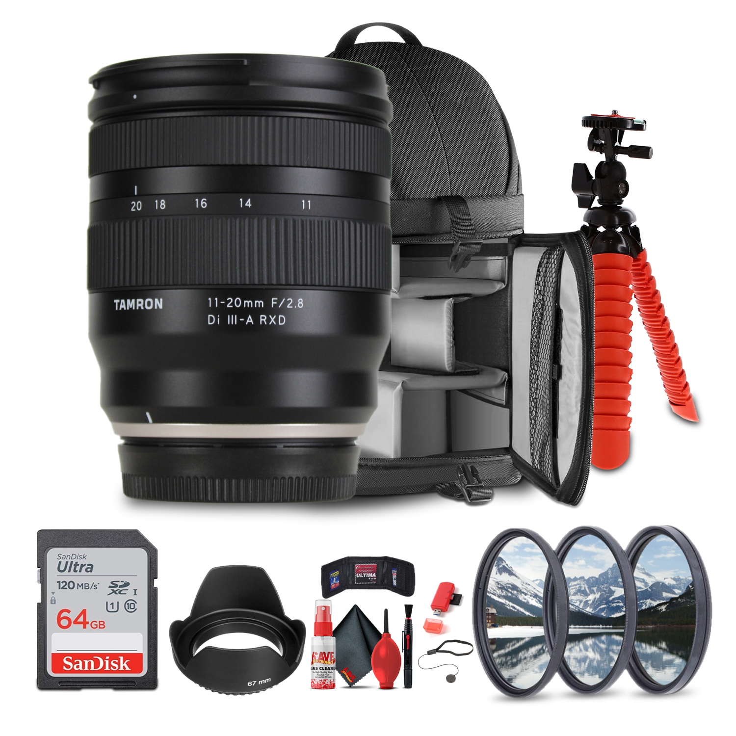 Tamron 11-20mm f/2.8 Di III-A RXD Lens + Sling Backpack + More
