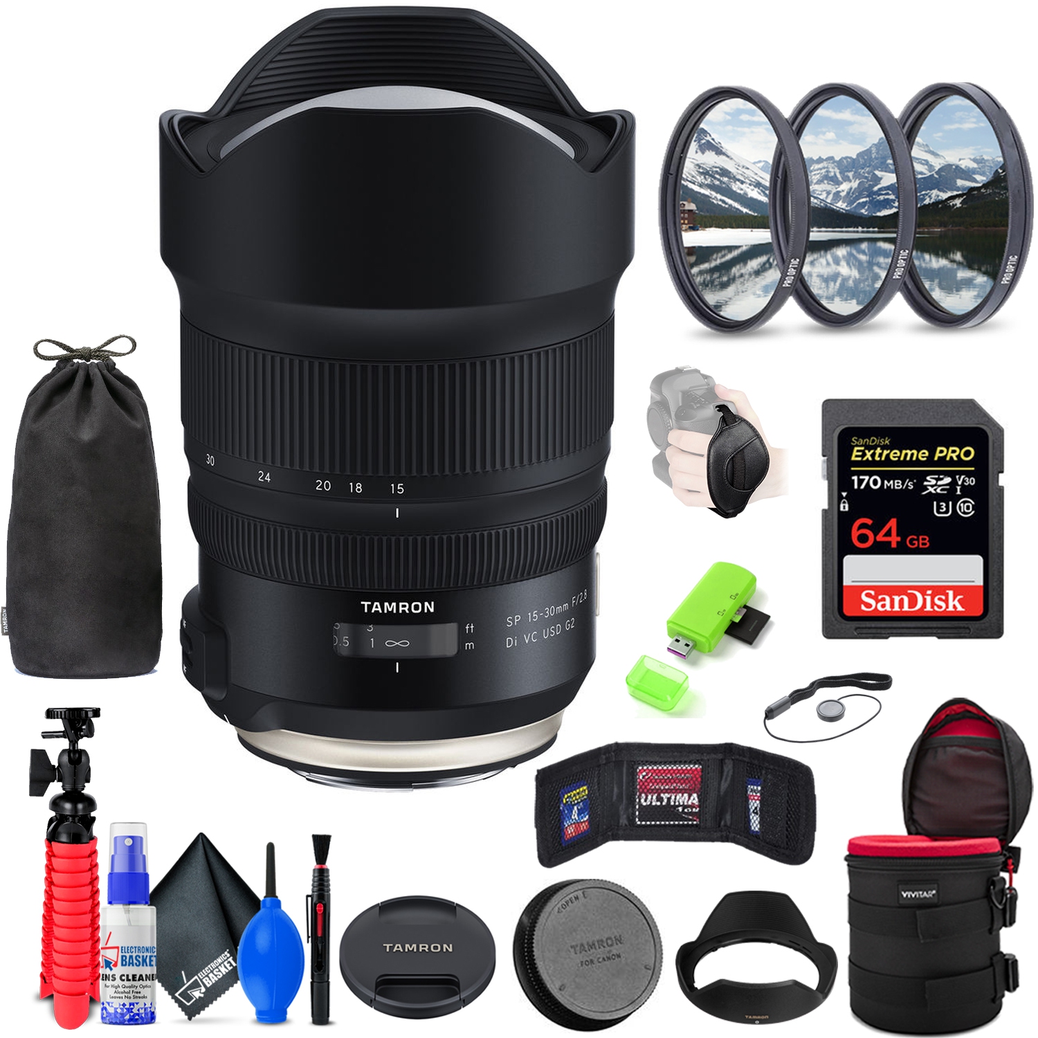 Tamron SP 15-30mm f/2.8 Di VC USD G2 Lens for Nikon F + Accessories