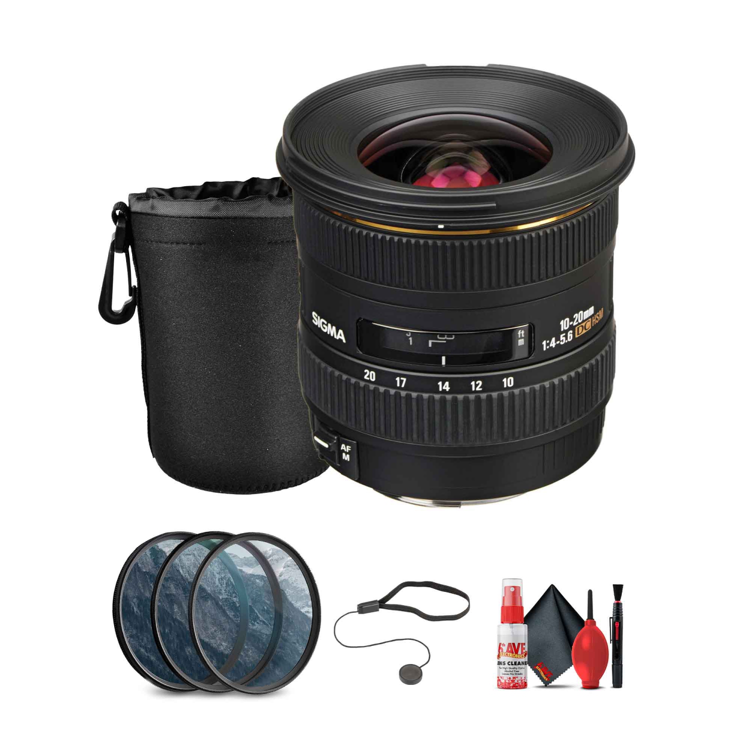 SIGMA EX 10-20mm F4-5.6 DC HSM キヤノン Sigma 10-20mm f/4-5.6 EX DC HSM Lens for Canon EF Mount Bundle