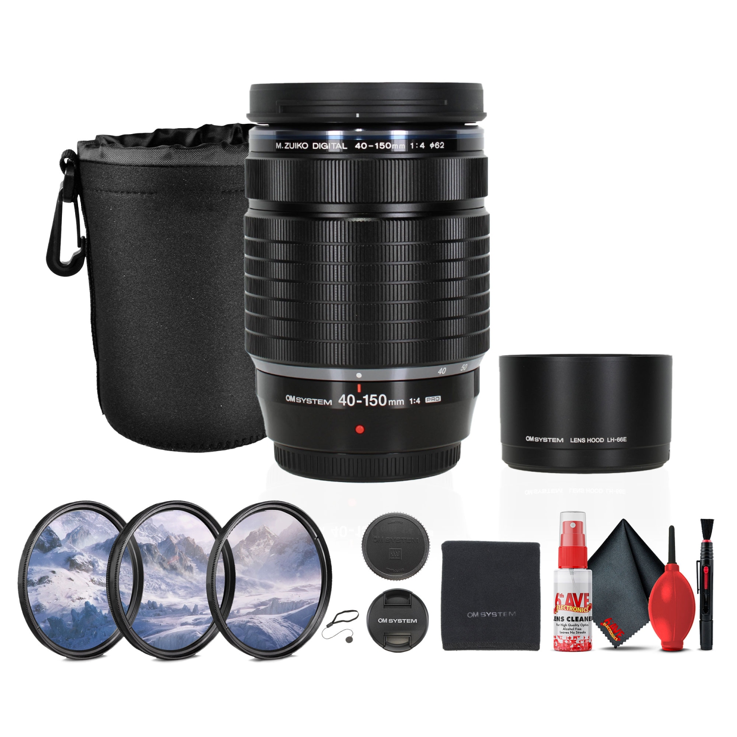 Olympus OM SYSTEM M.Zuiko Digital ED 40-150mm f/4 PRO Lens Bundle