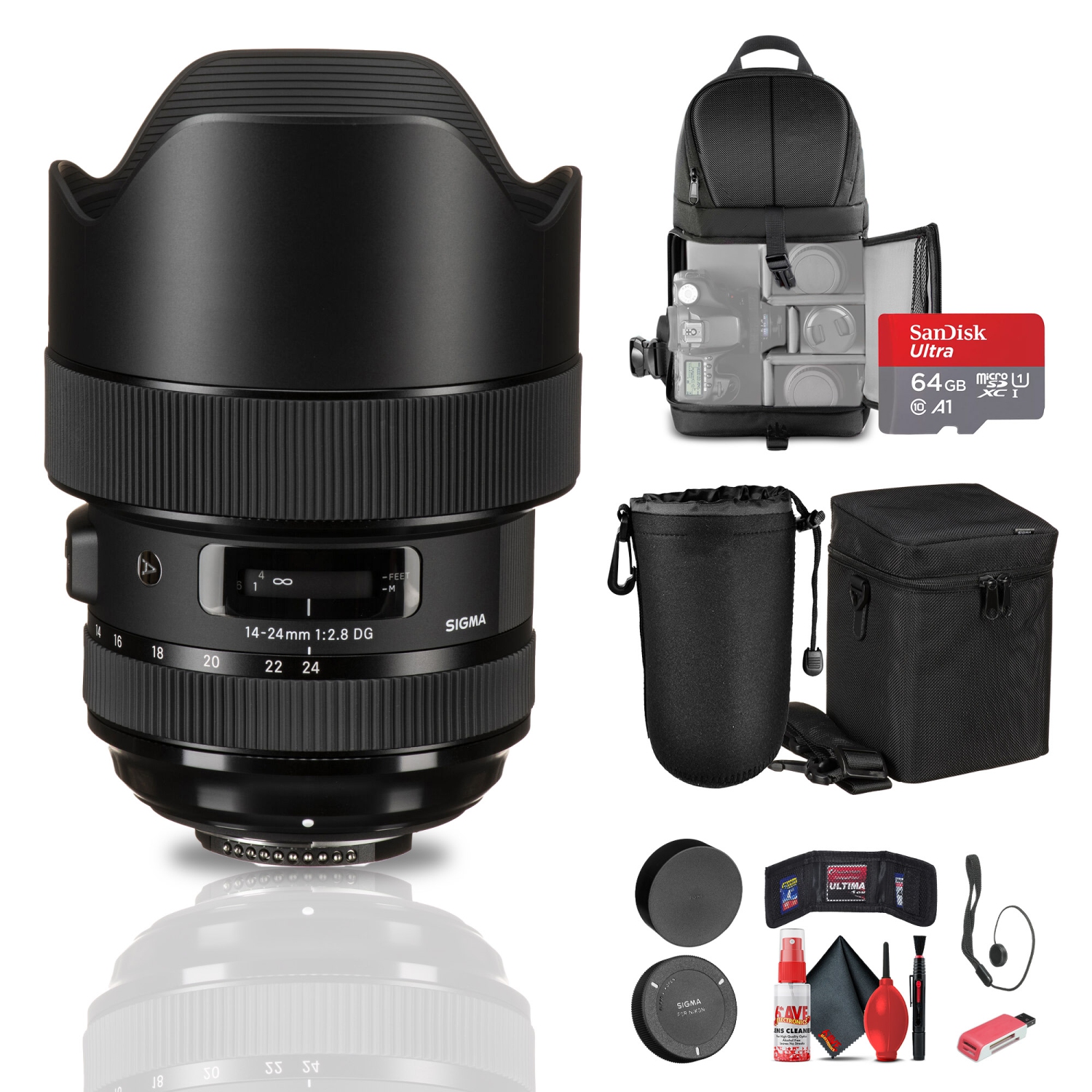 Sigma 14-24mm f/2.8 DG HSM Art Lens for Nikon F Bundle