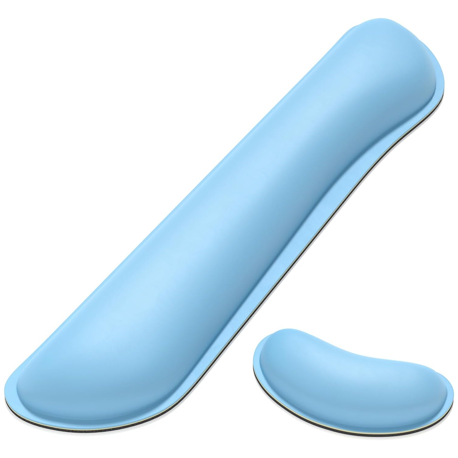 Repose-poignet de souris, repose-poignet ergonomique en mousse à mémoire, coussin de repose-mains en cuir pour le jeu, le bureau, le portable, bleu