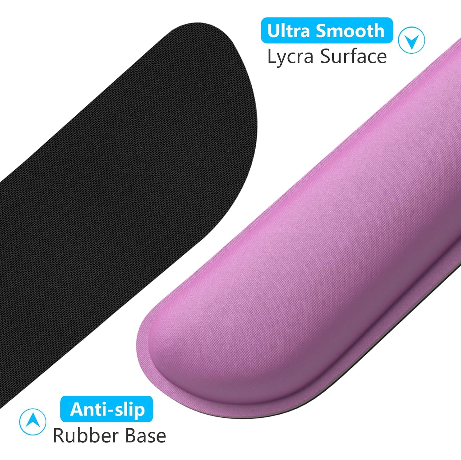 Keyboard Wrist Rest Pad, Memory Foam Set Wrist Cushion Support for Pain Relief, Anti-Slip Wrist Support for Computer, Laptop, Radiant Orchid