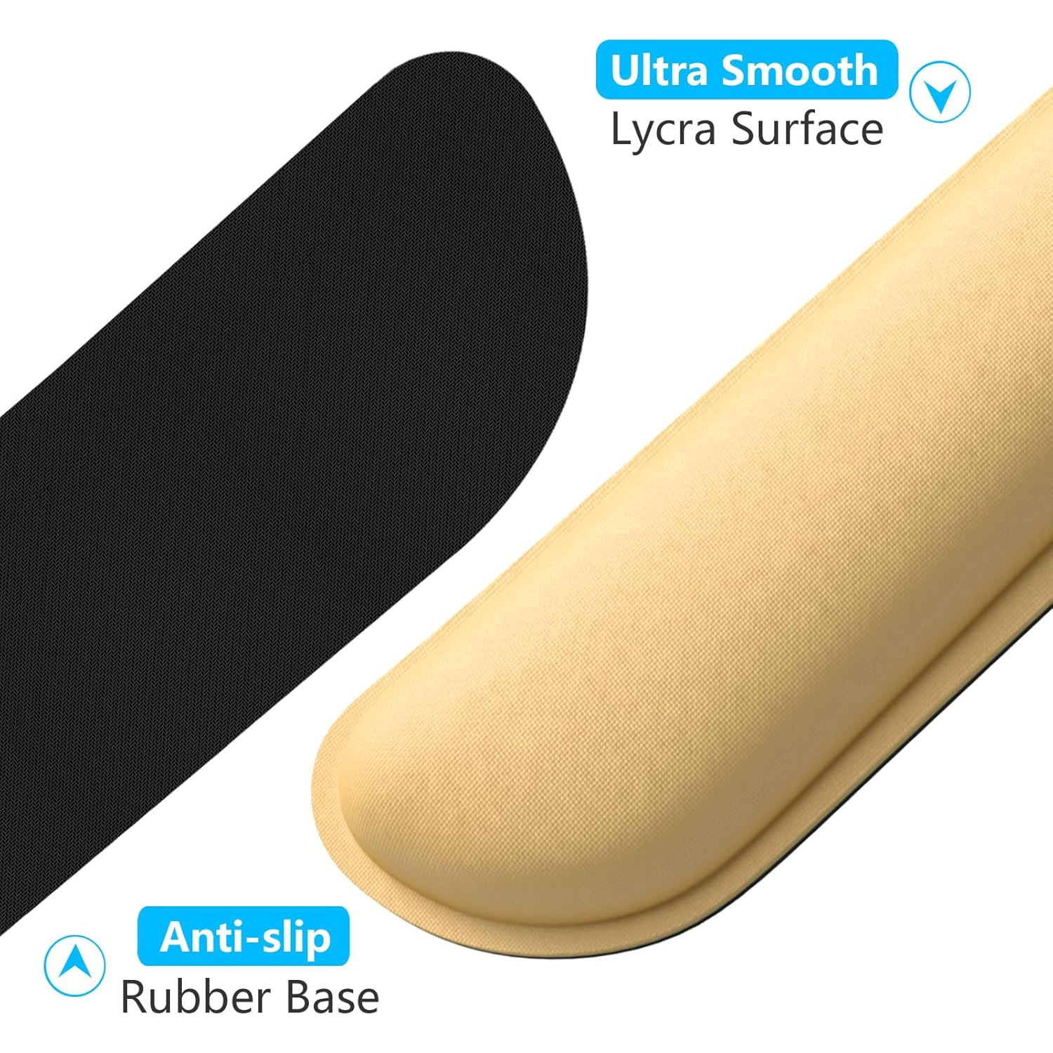 Keyboard Wrist Rest Pad, Memory Foam Set Wrist Cushion Support for Pain Relief, Anti-Slip Wrist Support for Computer, Laptop, Navajo White