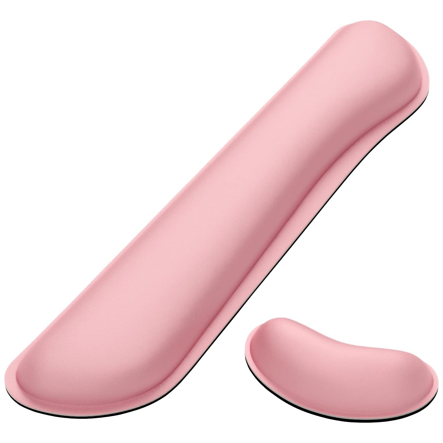 Keyboard Wrist Rest Pad, Memory Foam Set Wrist Cushion Support for Pain Relief, Anti-Slip Wrist Support for Computer, Laptop, Rose Pink