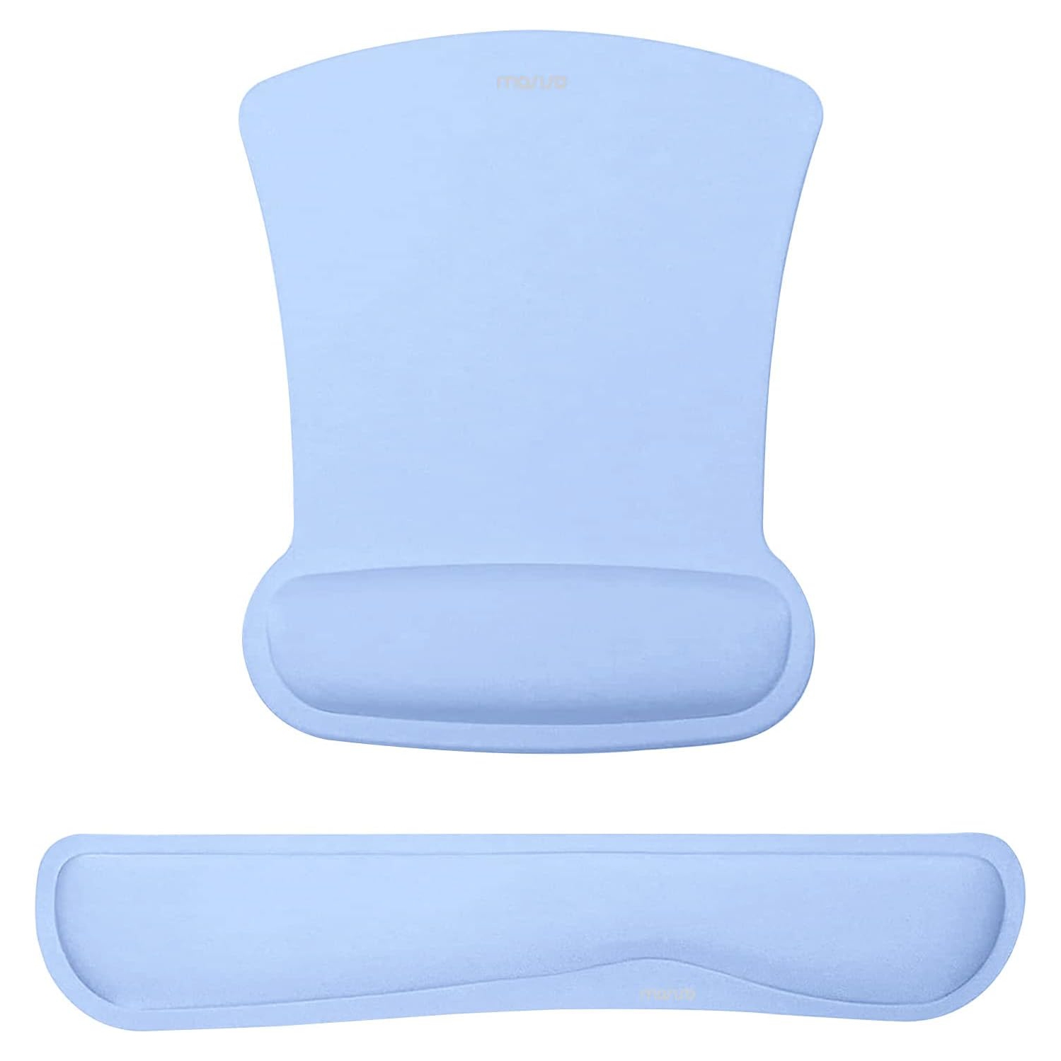 Repose-poignets pour tapis de souris et clavier, base antidérapante ergonomique pour soulagement de la douleur à la maison/au bureau, bleu aérien