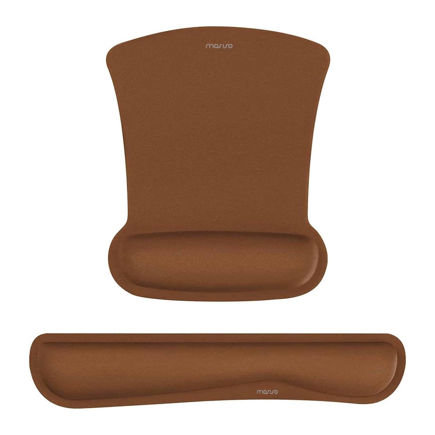 Repose-poignets pour tapis de souris et clavier, base antidérapante ergonomique pour soulager la douleur à la maison/au bureau, brun