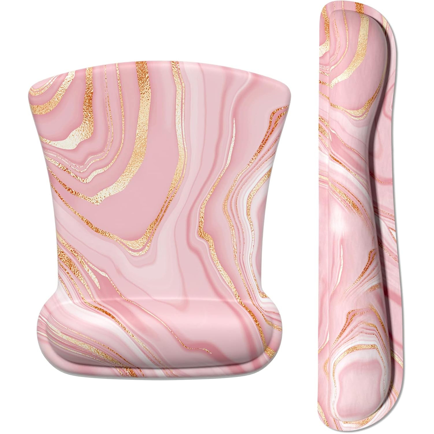 Tapis de souris avec repose-poignet Clavier; Repose-poignet; Tapis de souris ergonomique; Mousse à mémoire antidérapante soulageant la douleur pour