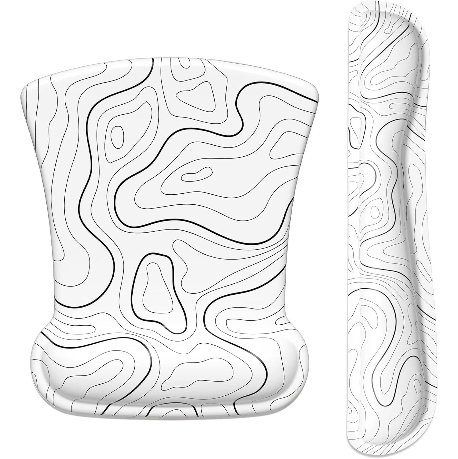 Mouse Pad Wrist Support Keyboard Wrist Rest Pad Ergonomic Mousepad, Non-Slip Memory Foam Pain Relief for PC Laptop Gaming Office, Topographic Contour