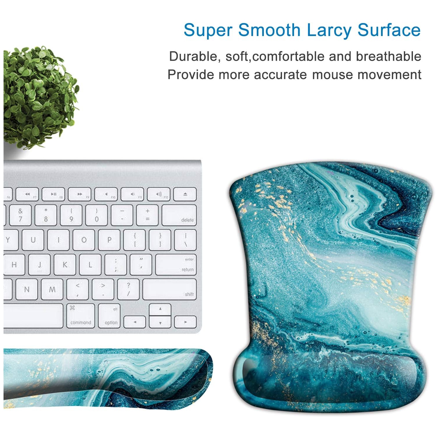 Tapis de souris avec repose-poignet Clavier et repose-poignet Tapis de souris ergonomique, mousse à mémoire antidérapante soulageant la douleur pour