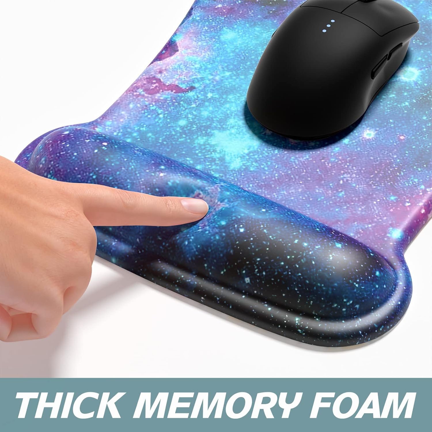 Tapis de souris avec repose-poignet Clavier; Repose-poignet; Tapis de souris ergonomique; Mousse à mémoire antidérapante soulageant la douleur pour