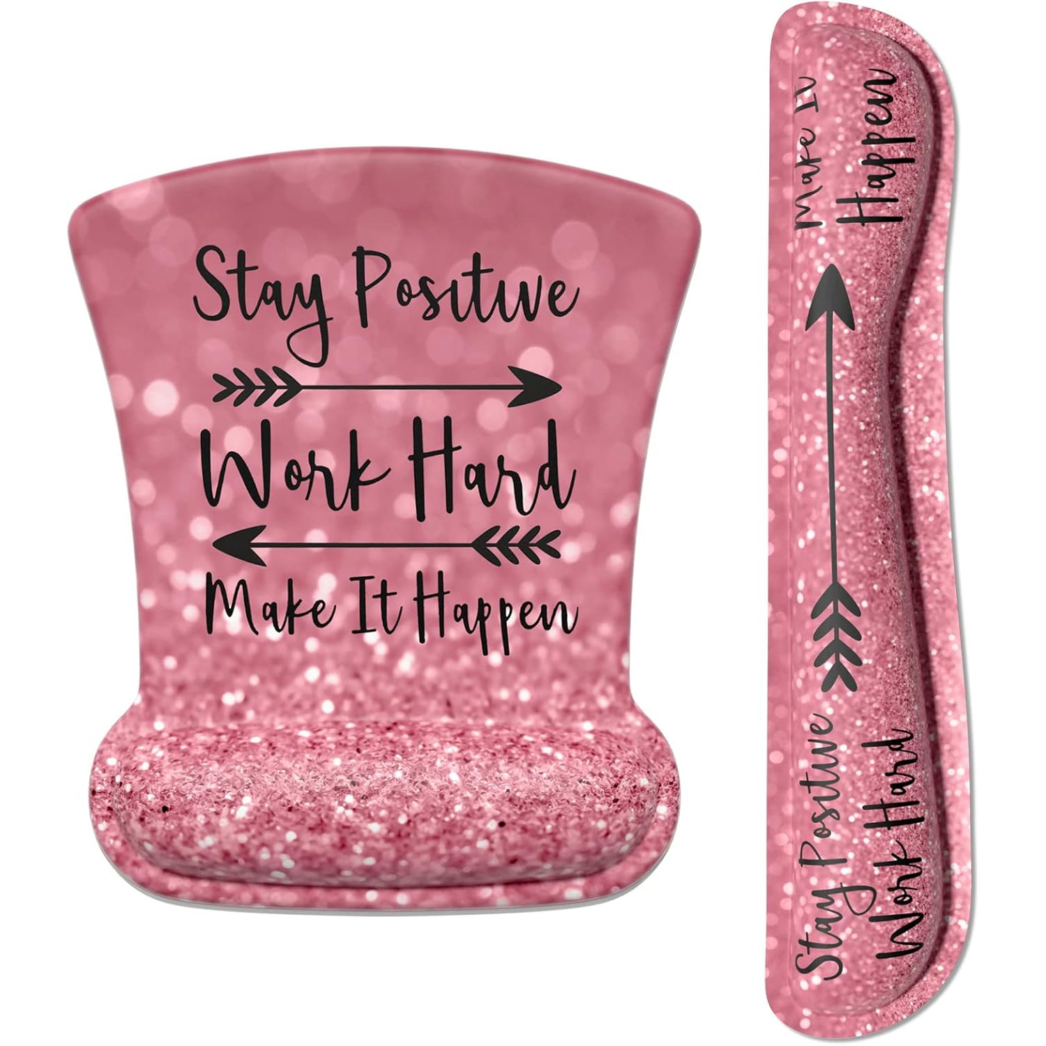 Tapis de souris avec repose-poignet Clavier; Repose-poignet; Tapis de souris ergonomique; Mousse à mémoire antidérapante soulageant la douleur pour