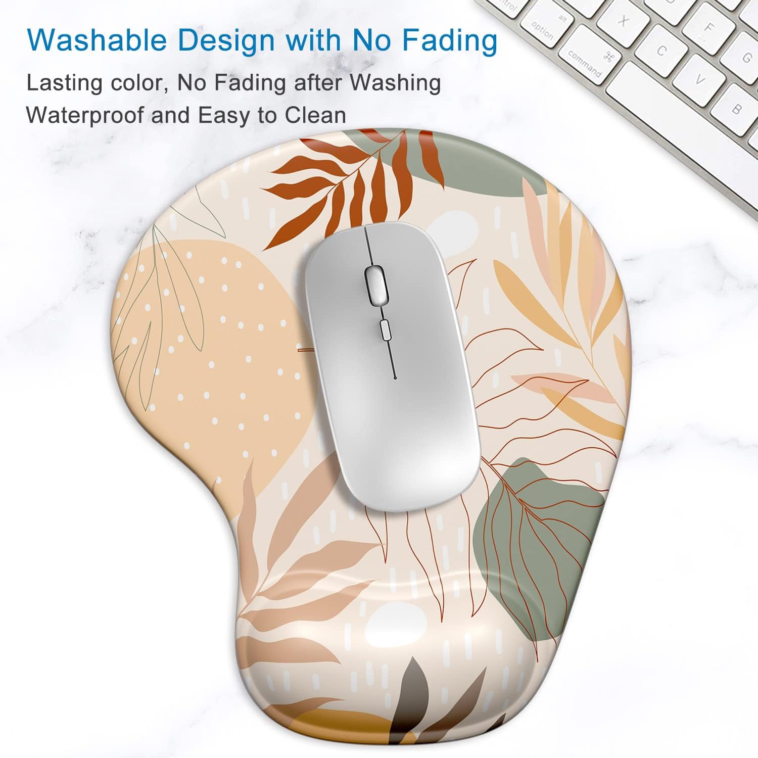 Tapis de souris ergonomique avec repose-poignets en gel, surface lisse, base antidérapante en polyuréthane, fournitures de bureau confortables,