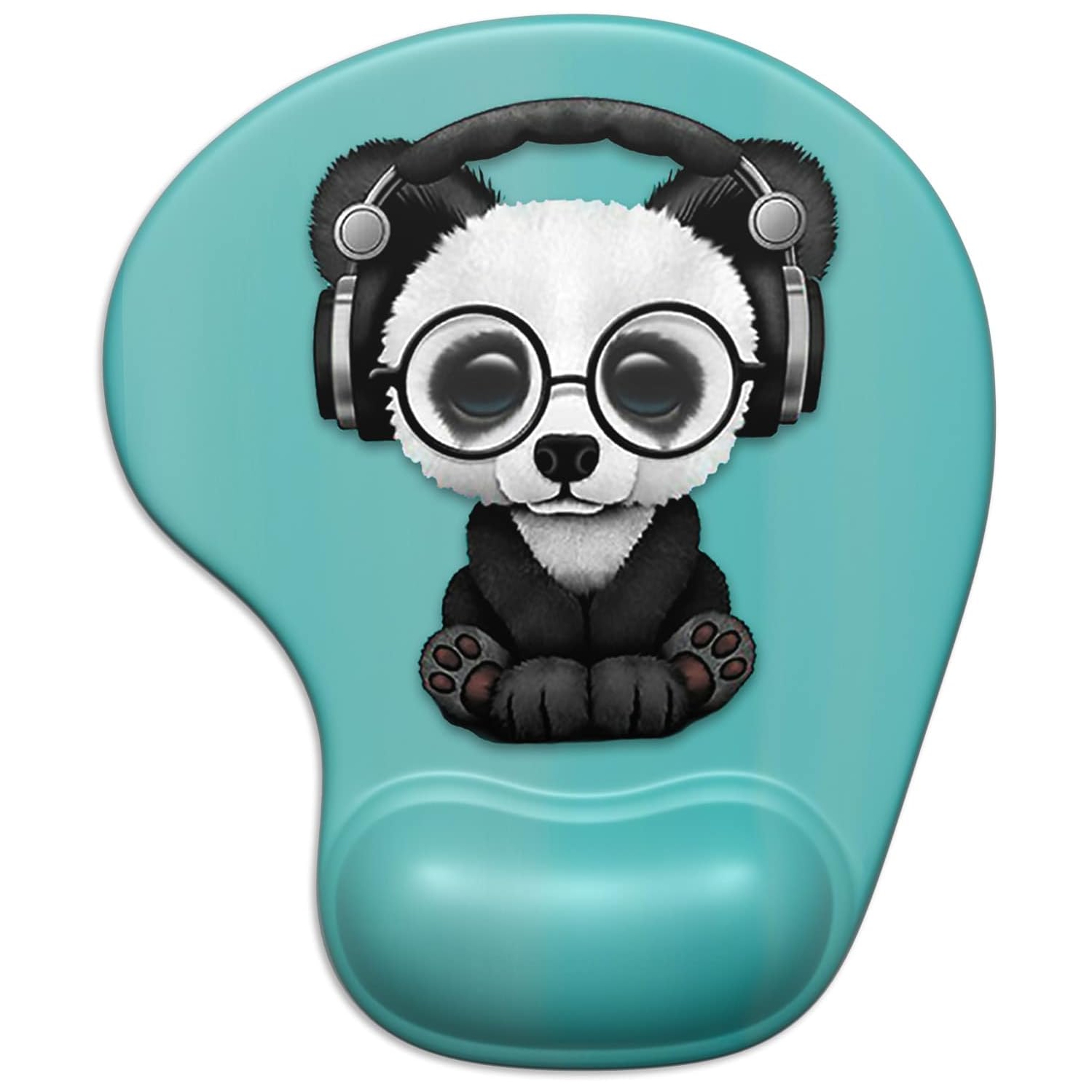 Ergonomic Mouse Pad with Gel Wrist Support Wrist Rest Smooth Surface Non-Slip PU Base Comfortable Office Supplies Pain Relief, Panda