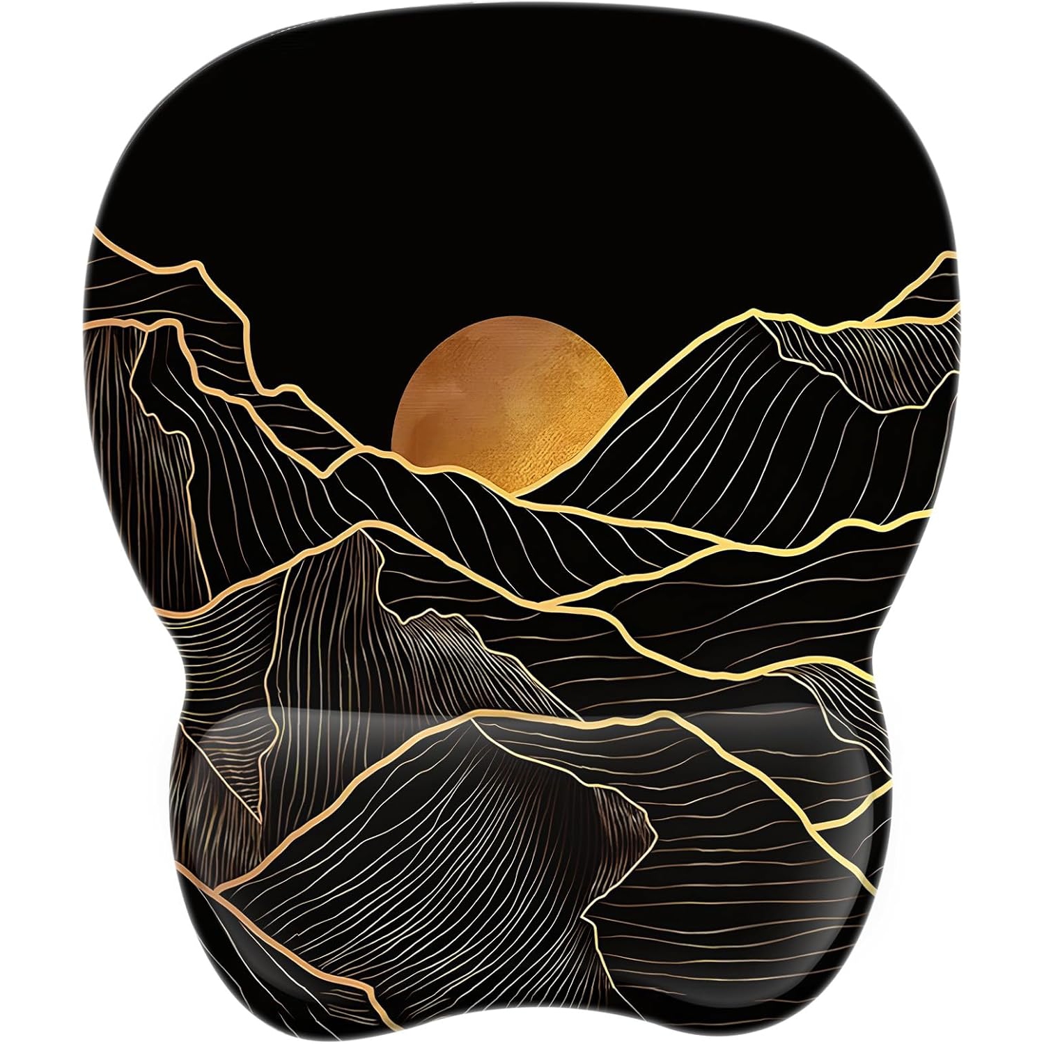 Tapis de souris ergonomique avec repose-poignets, tapis de souris avec repose-poignets en mousse à mémoire et base antidérapante pour le café, la